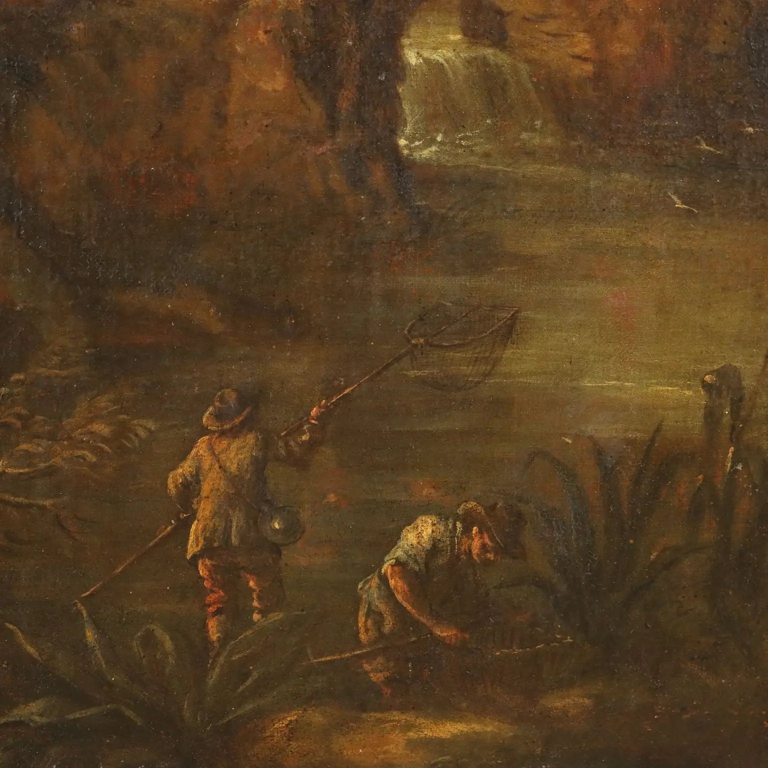 Antique Painting Landscape with Stream Mill XVIII Century | Art | Antique Painting