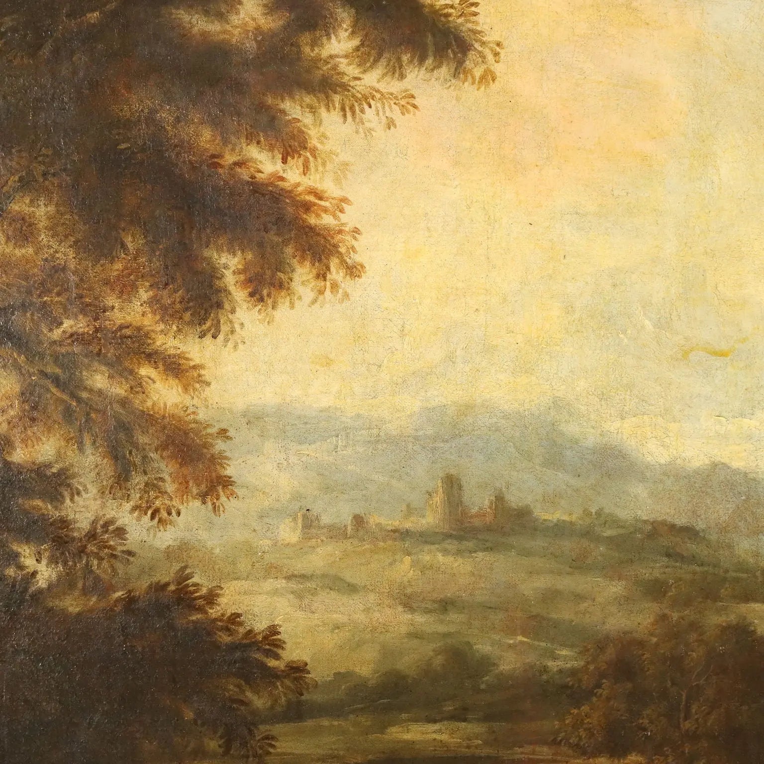 Antique Painting Landscape with Stream Mill XVIII Century | Art | Antique Painting