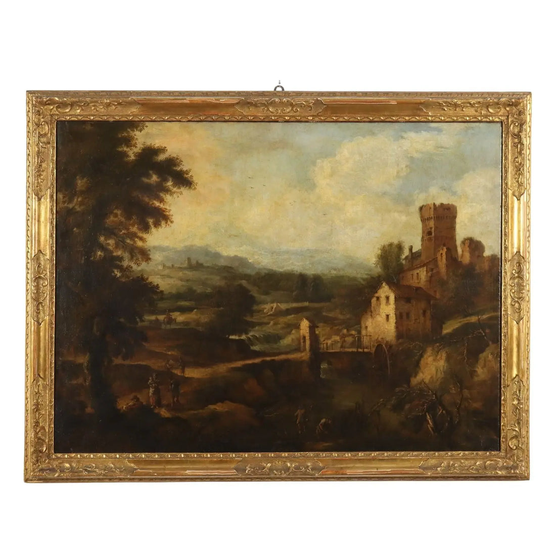 Antique Painting Landscape with Stream Mill XVIII Century | Art | Antique Painting