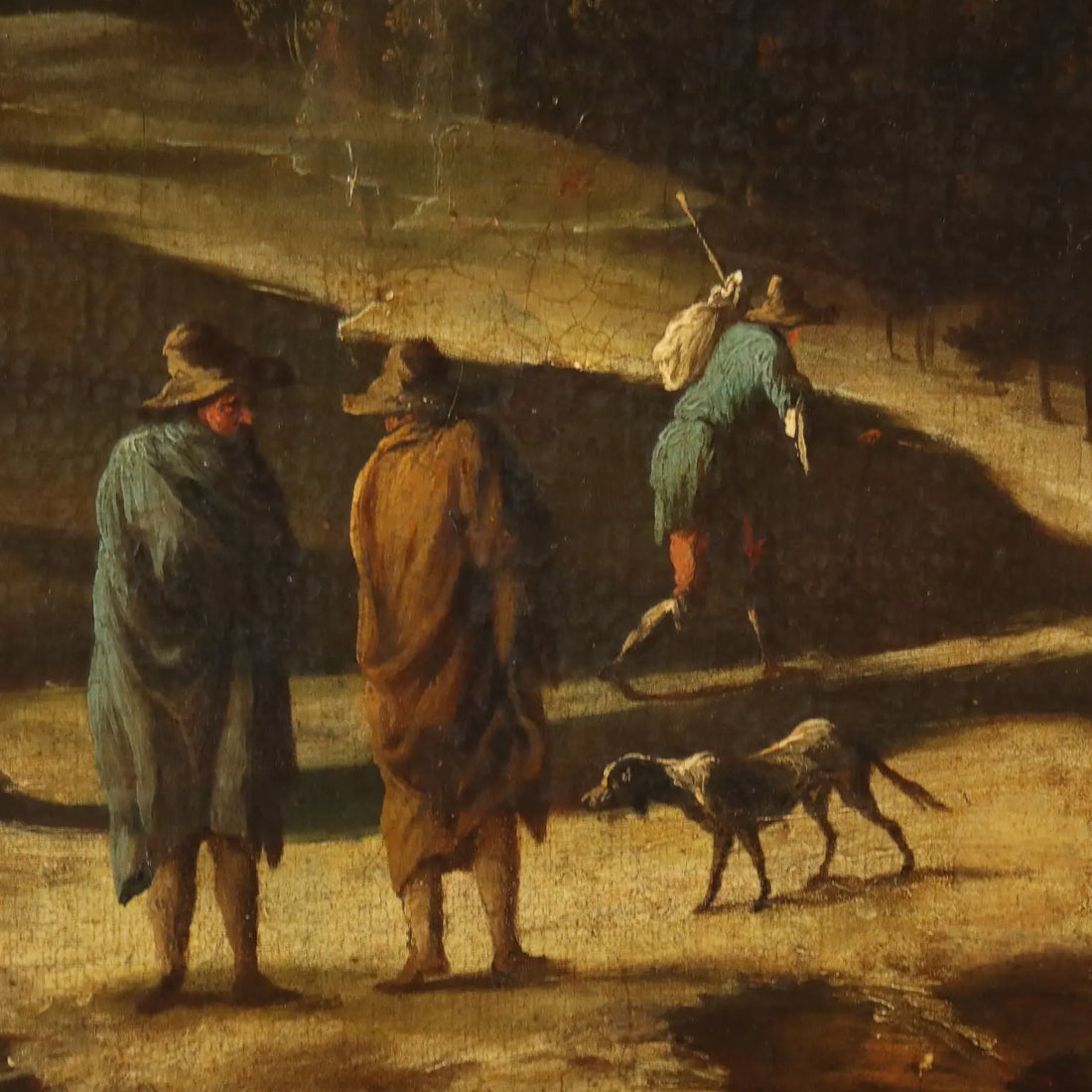Antique Painting Influence of Marco Ricci Winter Landscape '700 - Winter Landscape with Figures | Art | Antique Painting