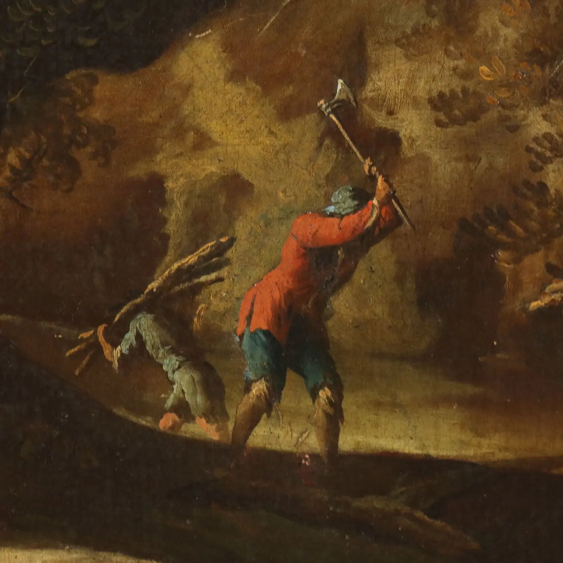 Antique Painting Influence of Marco Ricci Winter Landscape '700 - Winter Landscape with Figures | Art | Antique Painting