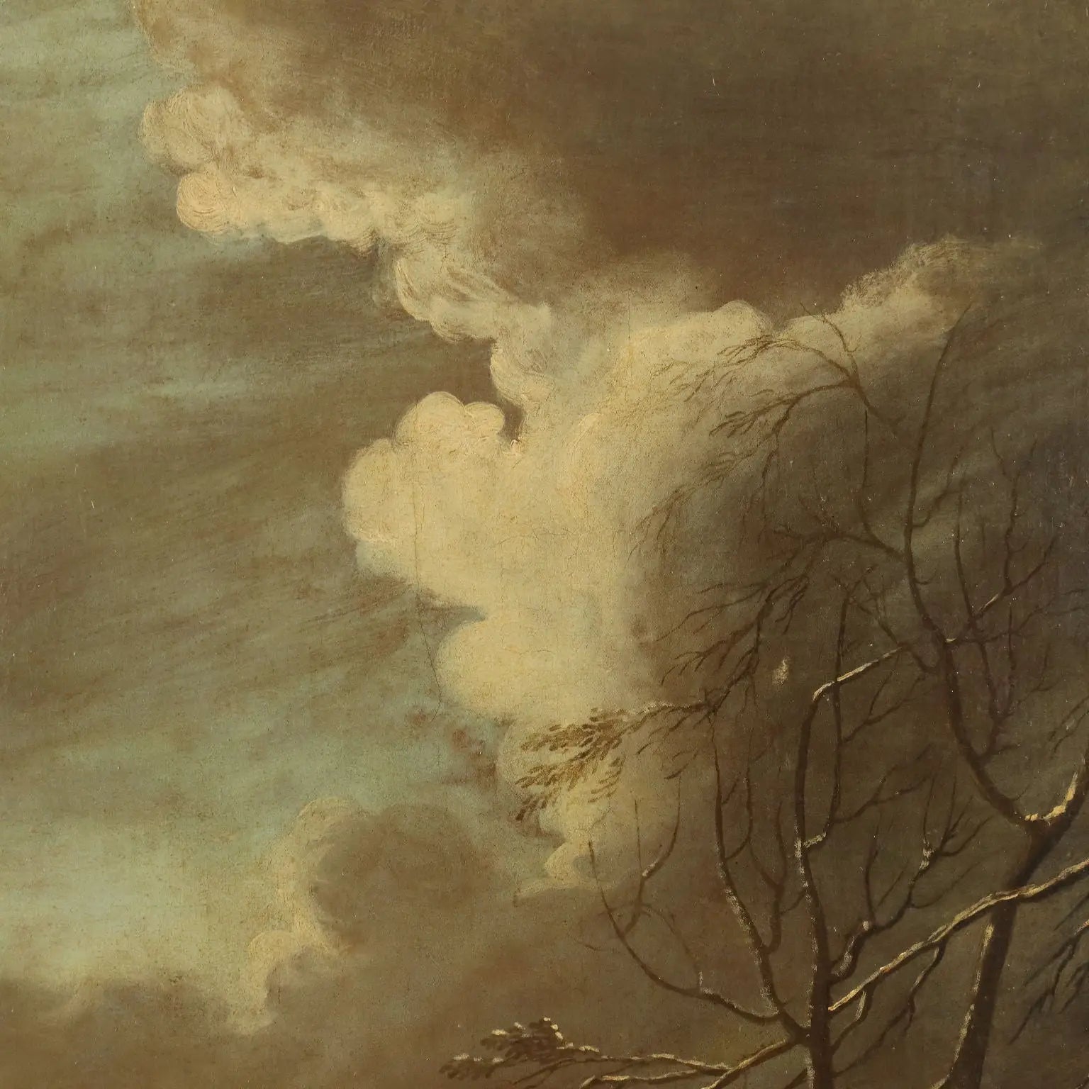 Antique Painting Influence of Marco Ricci Winter Landscape '700 - Winter Landscape with Figures | Art | Antique Painting