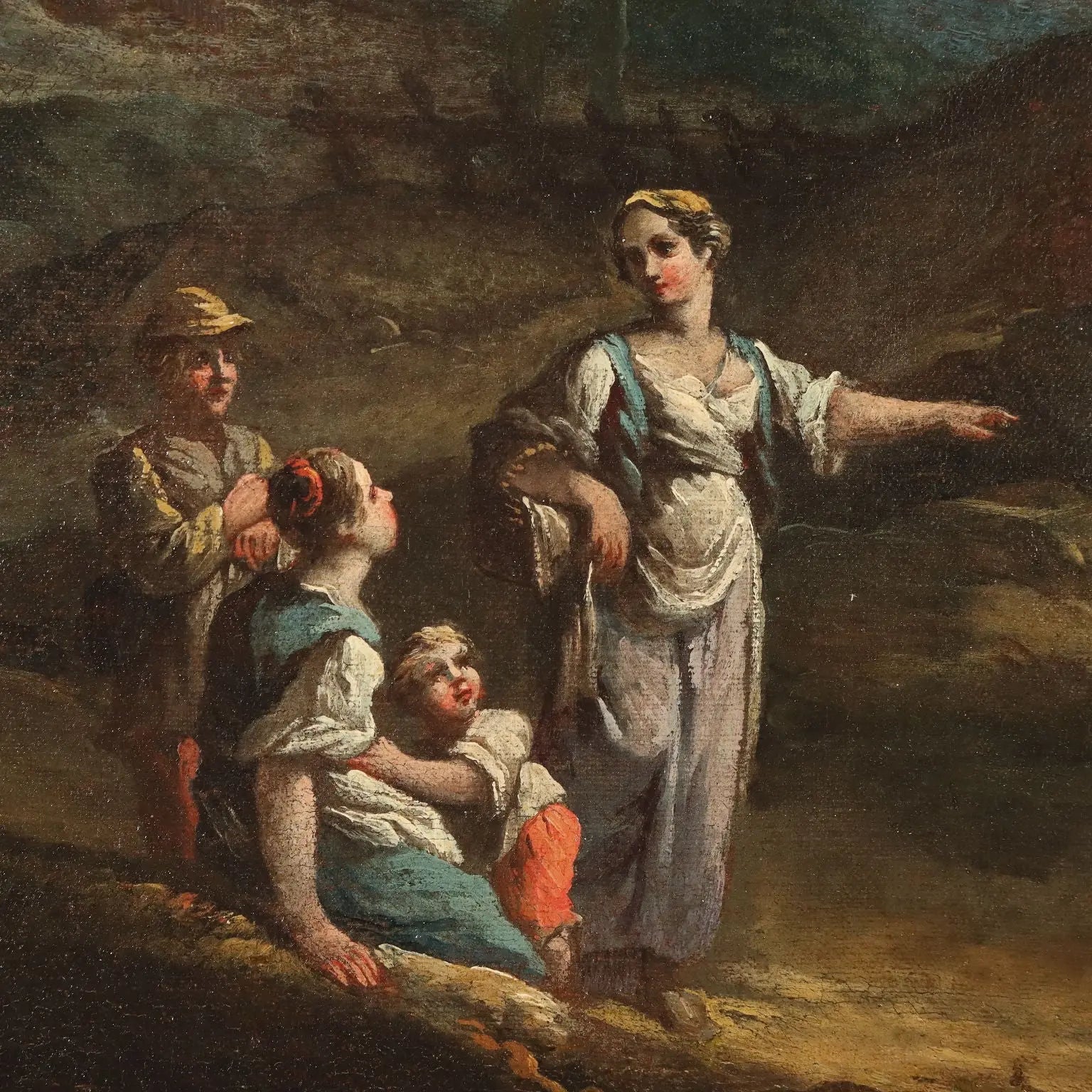 Antique Painting Landscape with Figures Oil on Canvas XVIII Century | Art | Antique Painting
