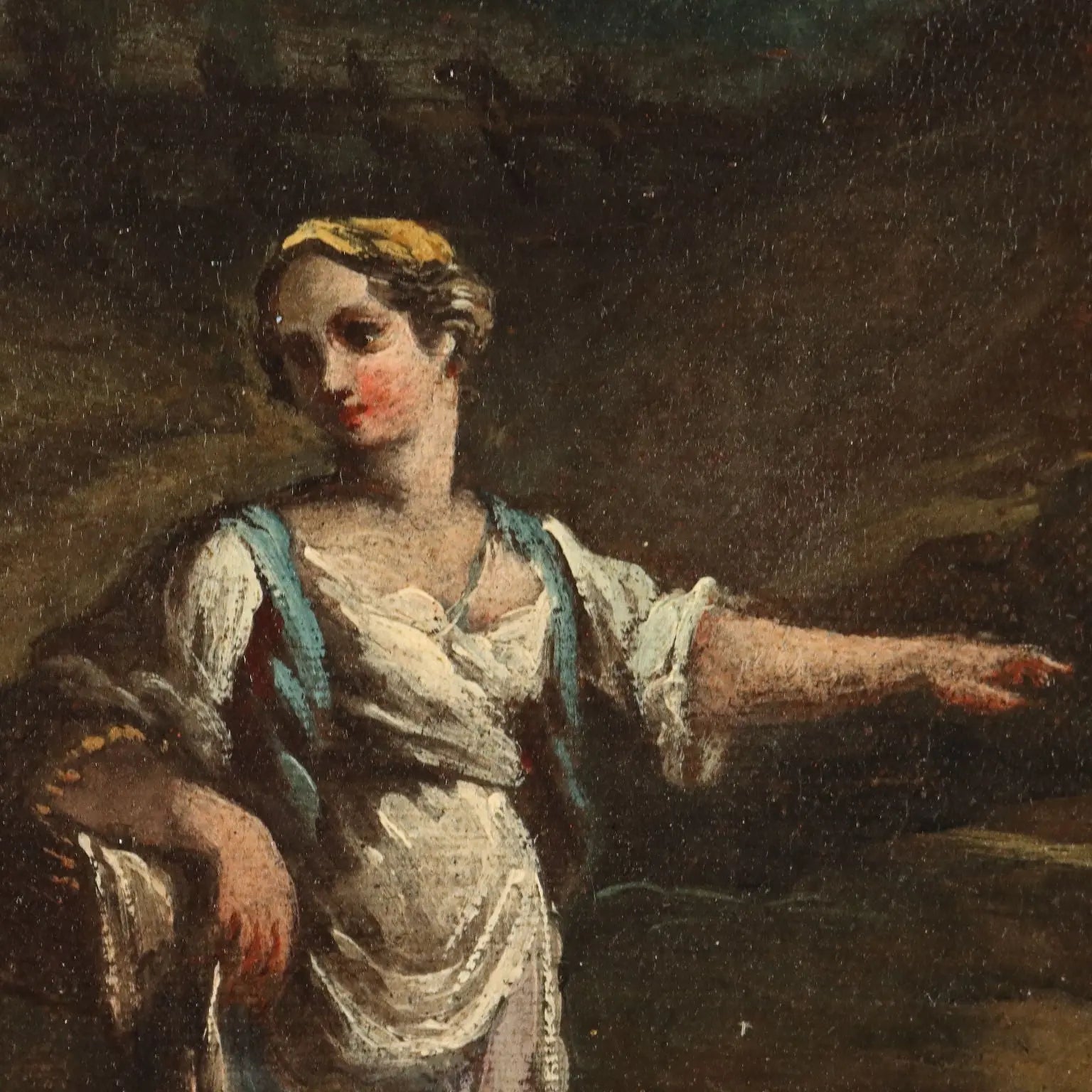 Antique Painting Landscape with Figures Oil on Canvas XVIII Century | Art | Antique Painting