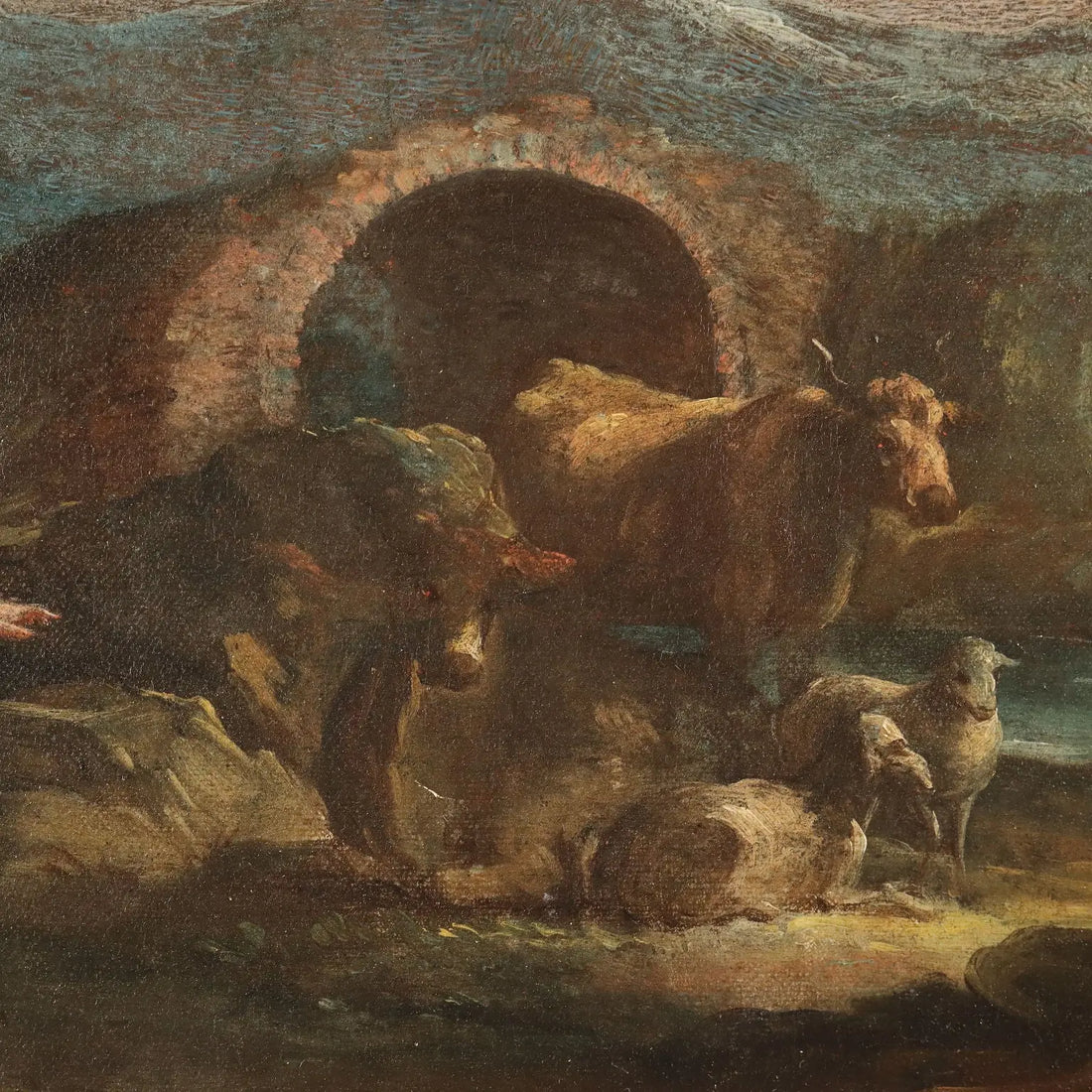 Antique Painting Landscape with Figures Oil on Canvas XVIII Century | Art | Antique Painting