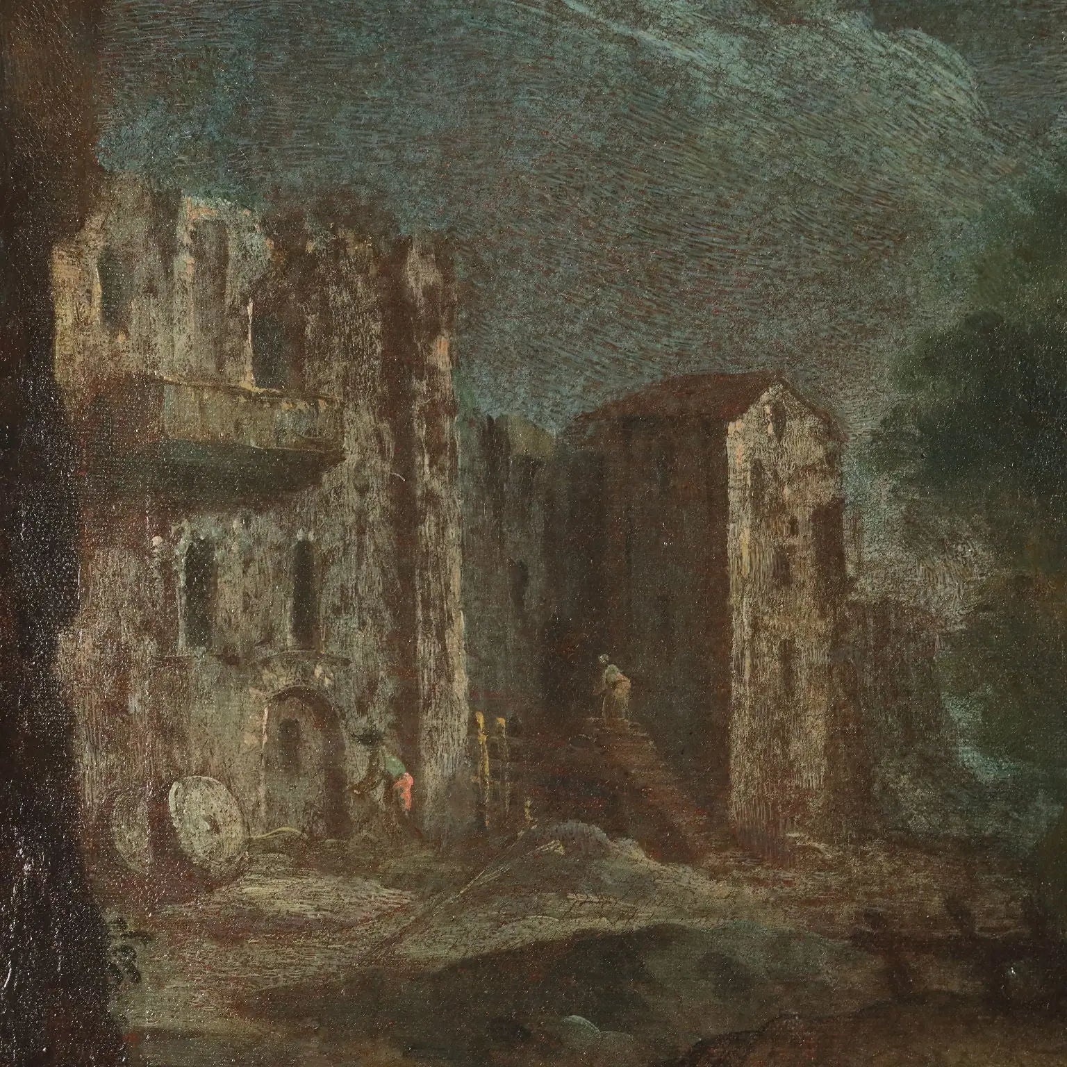 Antique Painting Landscape with Figures Oil on Canvas XVIII Century | Art | Antique Painting