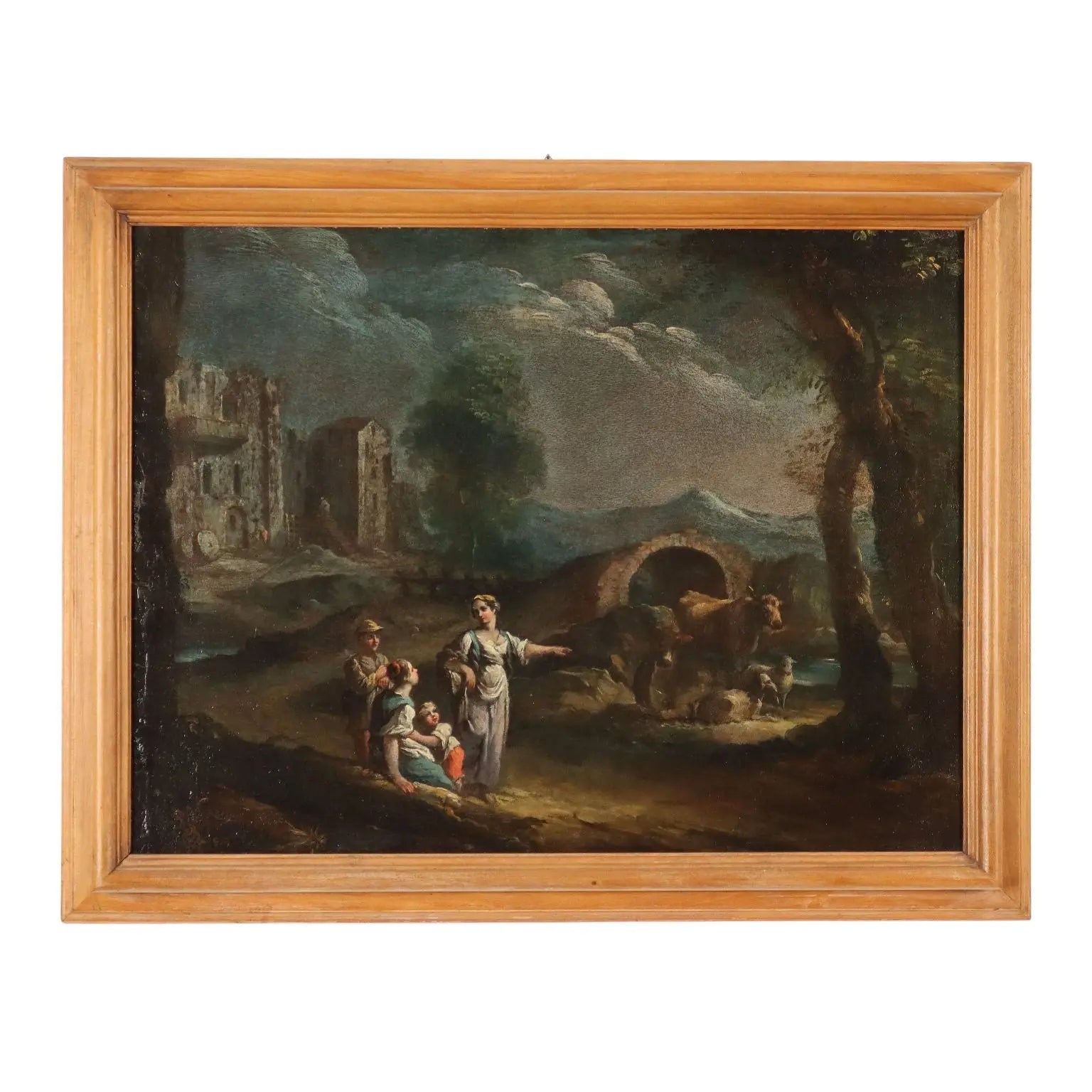 Antique Painting Landscape with Figures Oil on Canvas XVIII Century | Art | Antique Painting