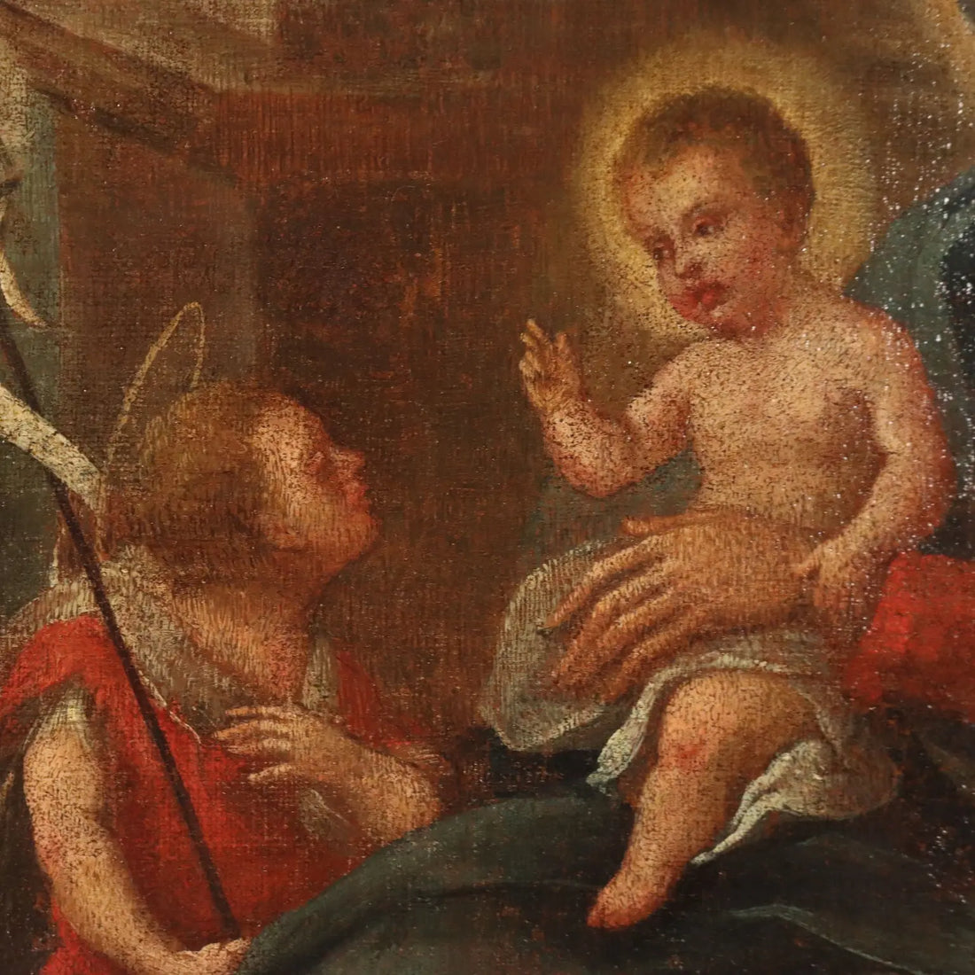 The Holy Family with Saints Antique Painting XVII-XVIII Century | Art | Antique Painting