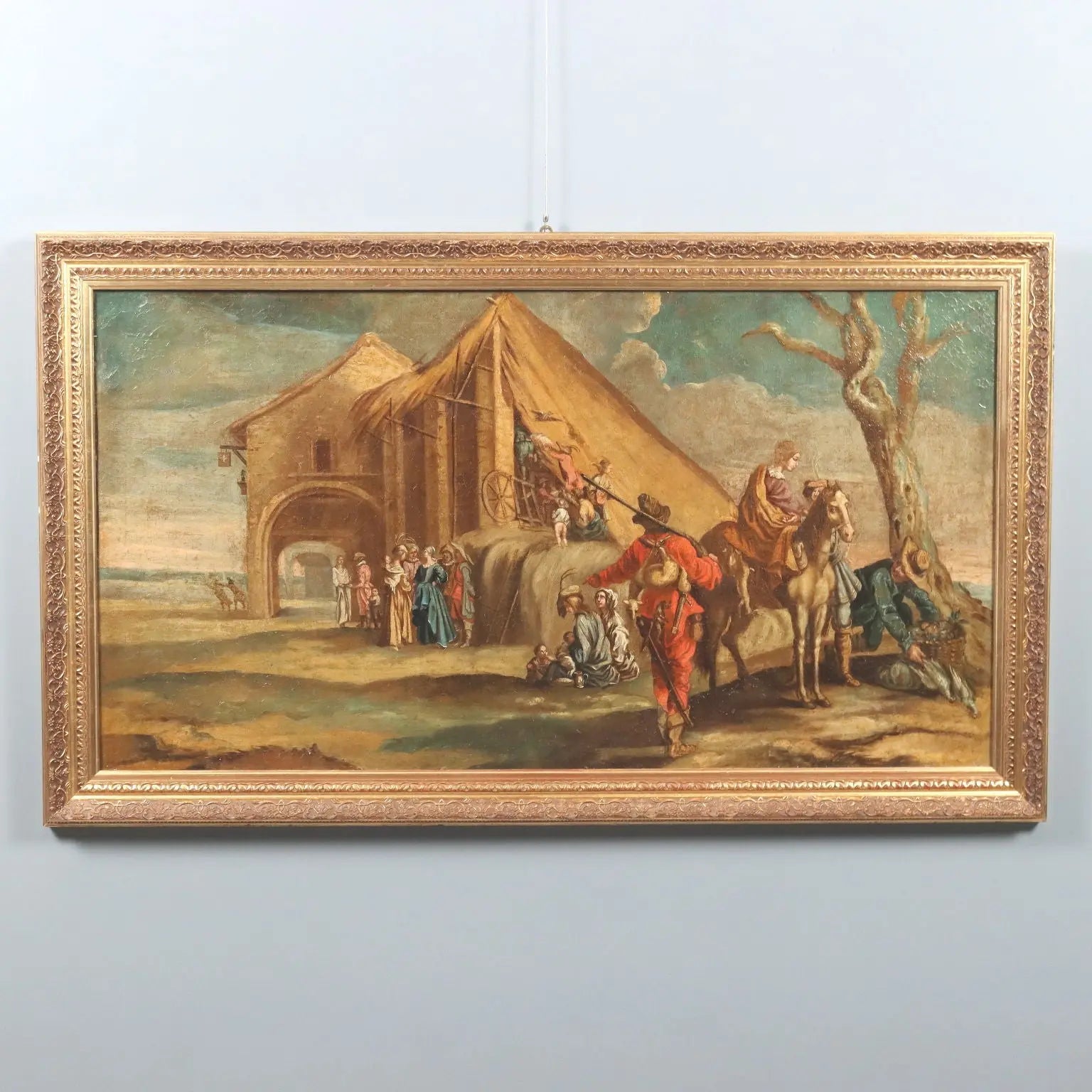 Village Glimpse Antique Painting Oil on Canvas Italy XVIII Century | Art | Antique Painting