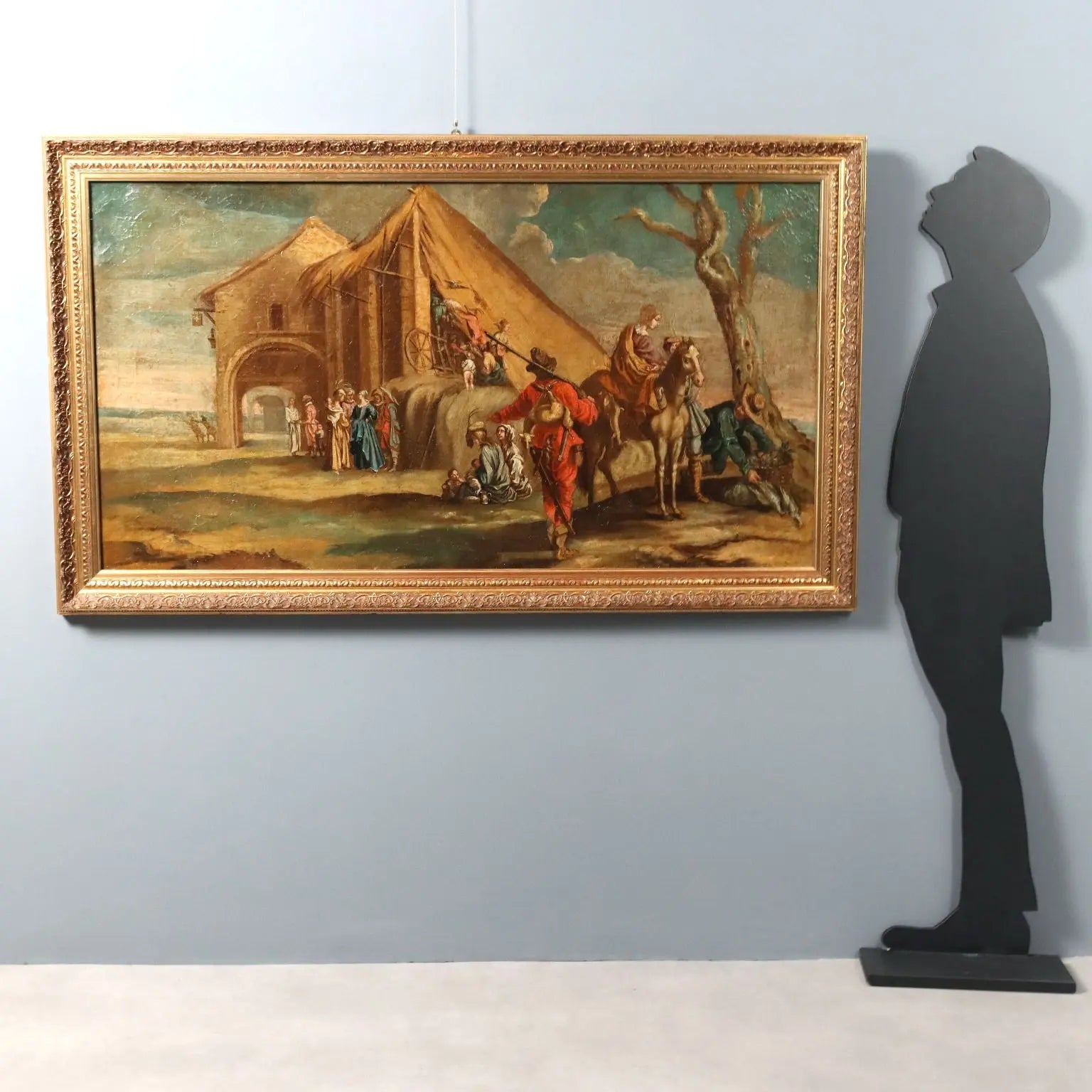 Village Glimpse Antique Painting Oil on Canvas Italy XVIII Century | Art | Antique Painting
