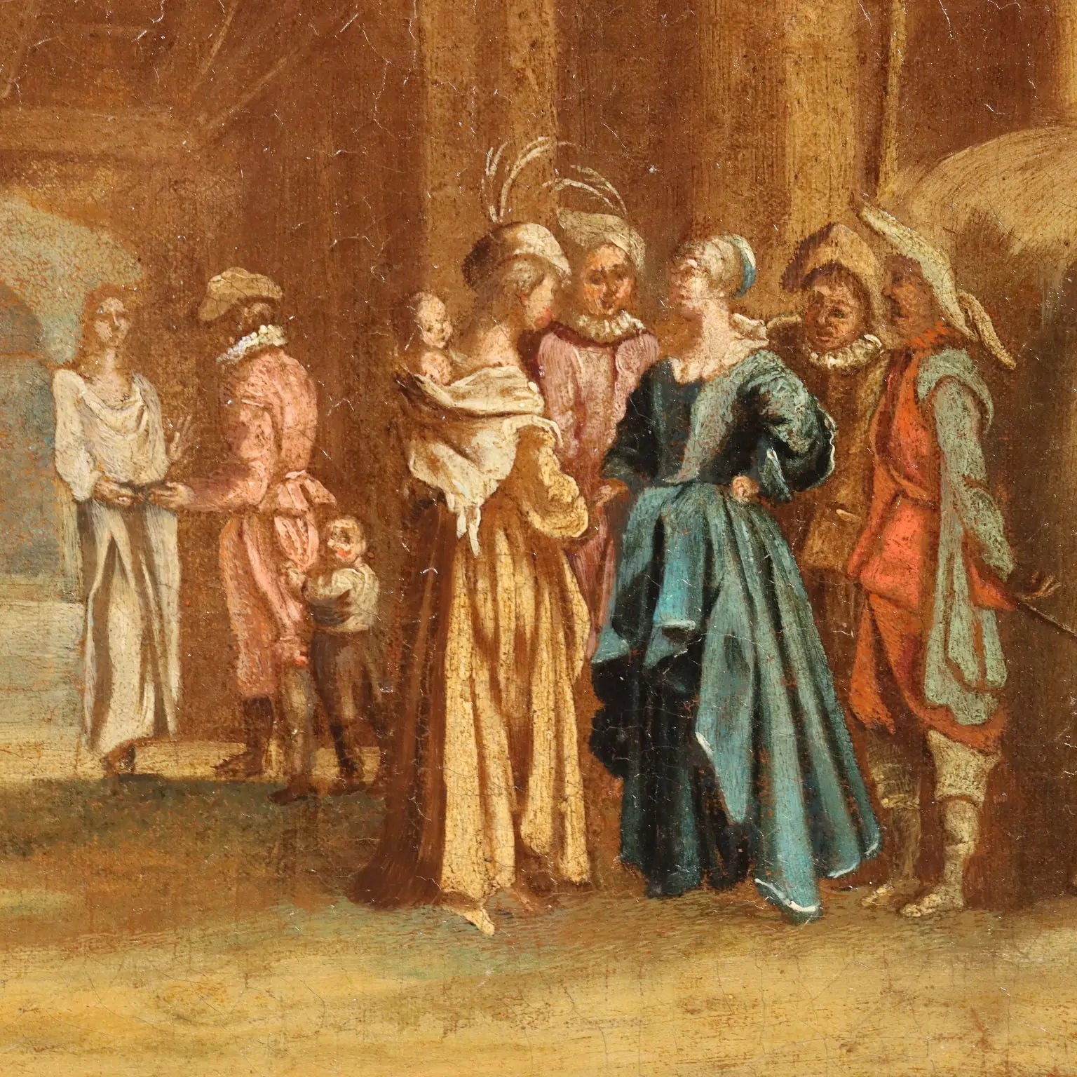 Village Glimpse Antique Painting Oil on Canvas Italy XVIII Century | Art | Antique Painting