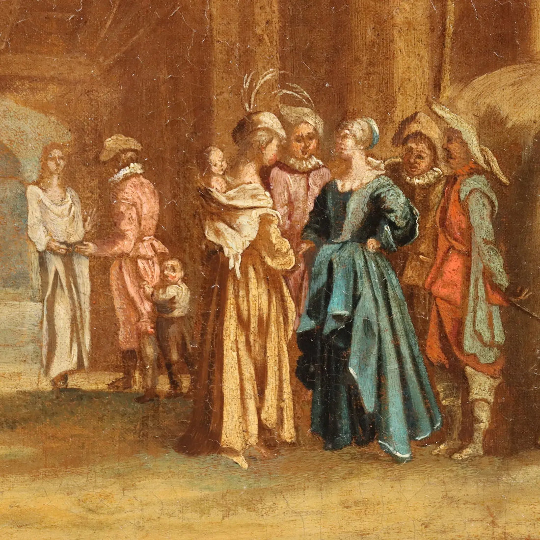 Village Glimpse Antique Painting Oil on Canvas Italy XVIII Century | Art | Antique Painting