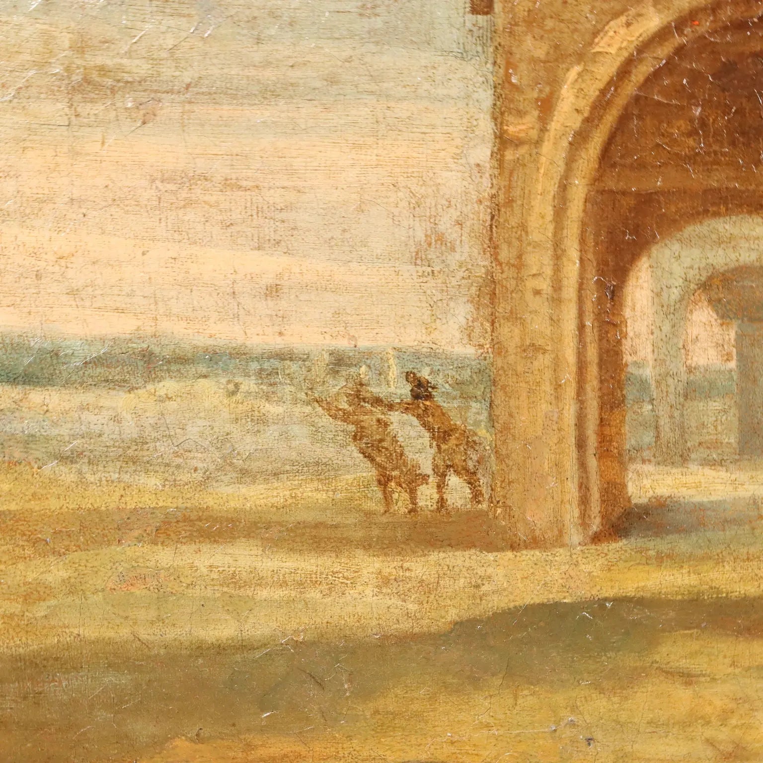 Village Glimpse Antique Painting Oil on Canvas Italy XVIII Century | Art | Antique Painting