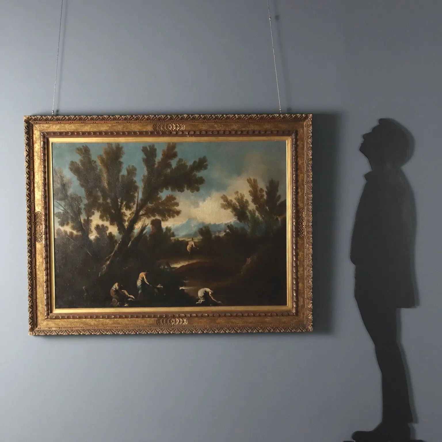 Landscape with River and Figures Oil on Canvas Italy XVIII Century | Art | Antique Painting