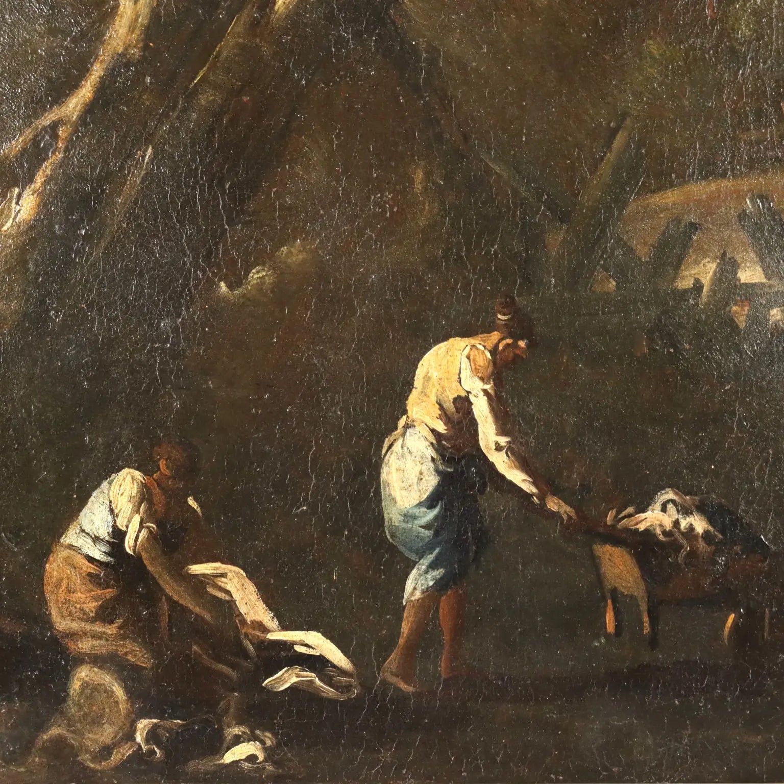 Landscape with River and Figures Oil on Canvas Italy XVIII Century | Art | Antique Painting
