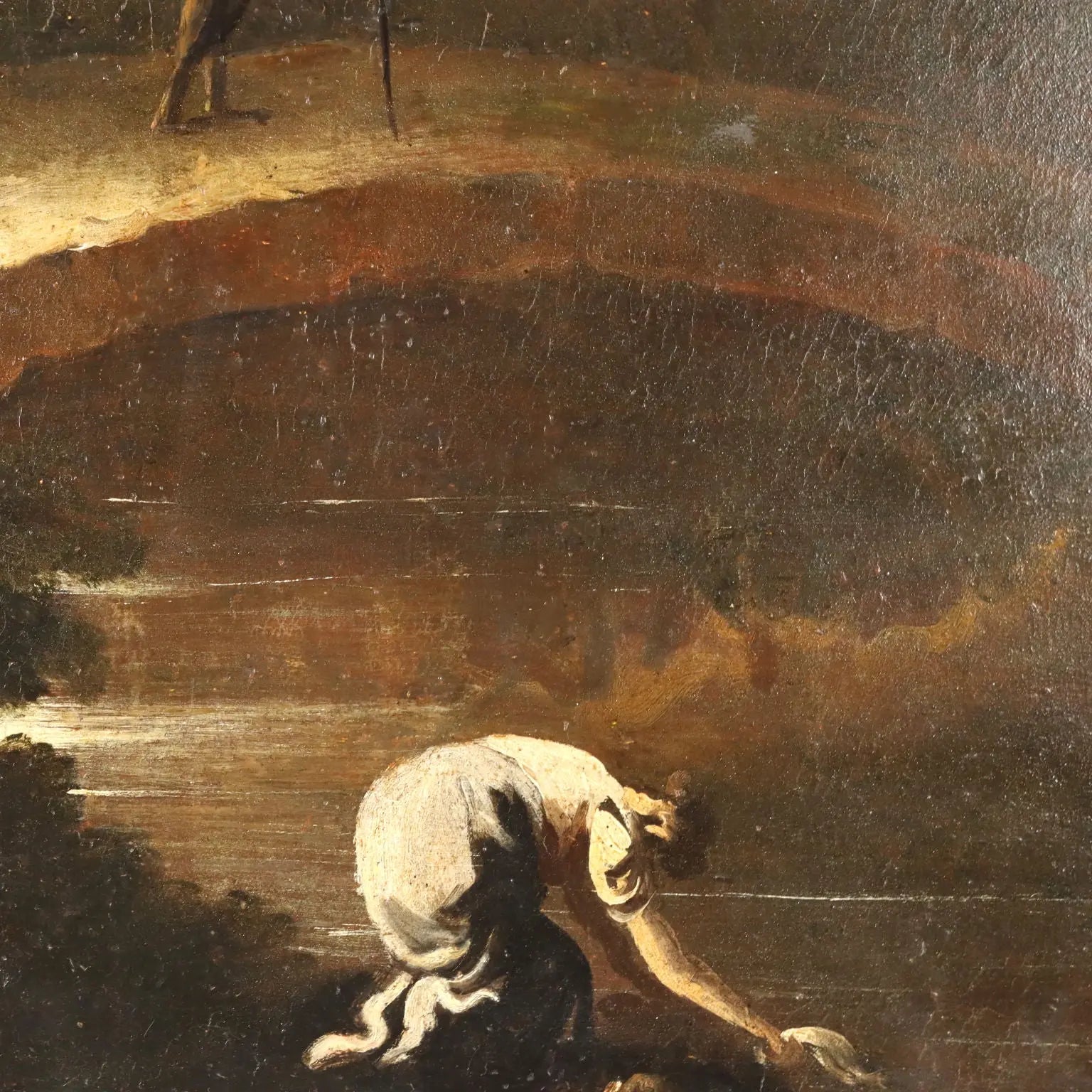 Landscape with River and Figures Oil on Canvas Italy XVIII Century | Art | Antique Painting