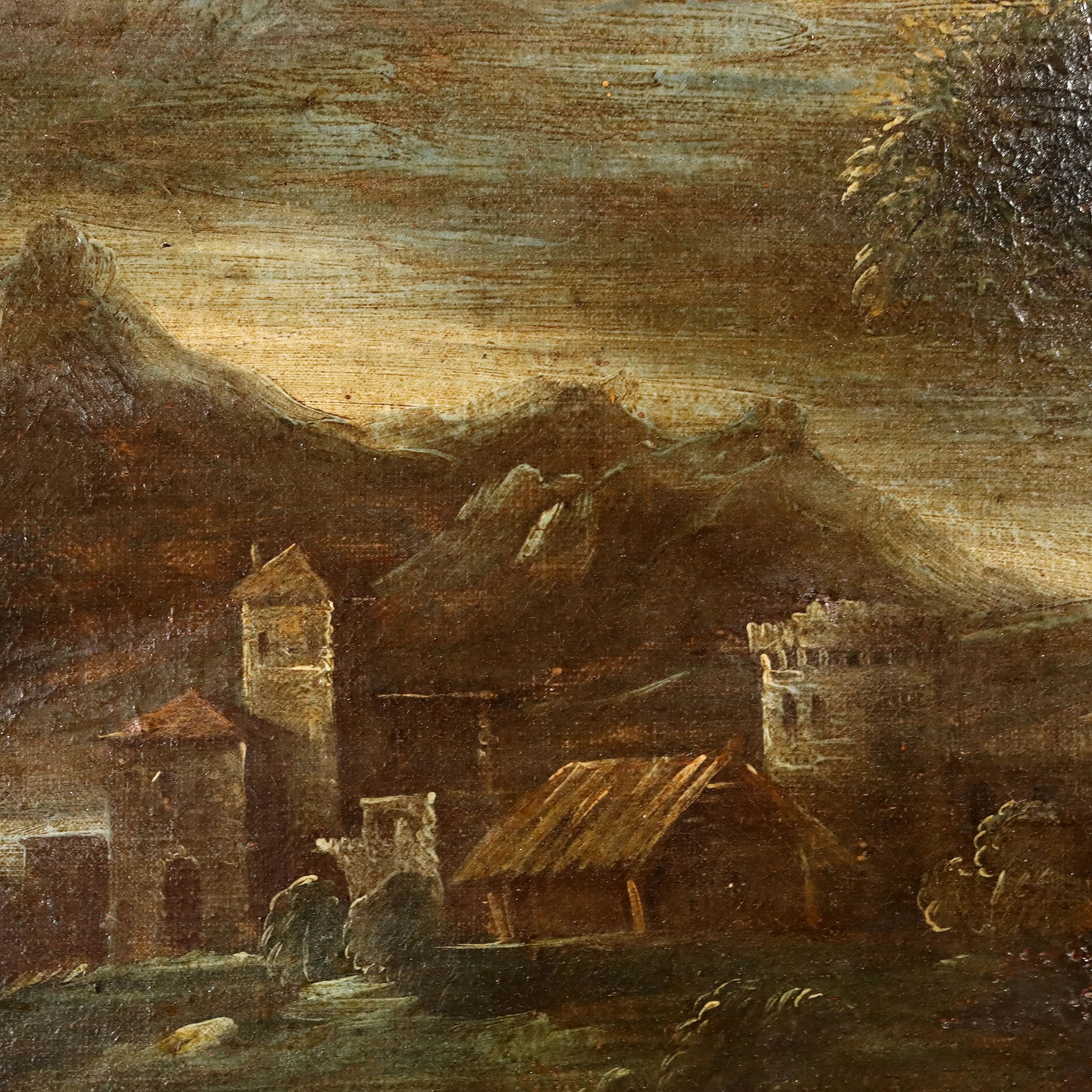 Landscape with Figures and Herd Antique Painting XVIII Century | Art | Antique Painting
