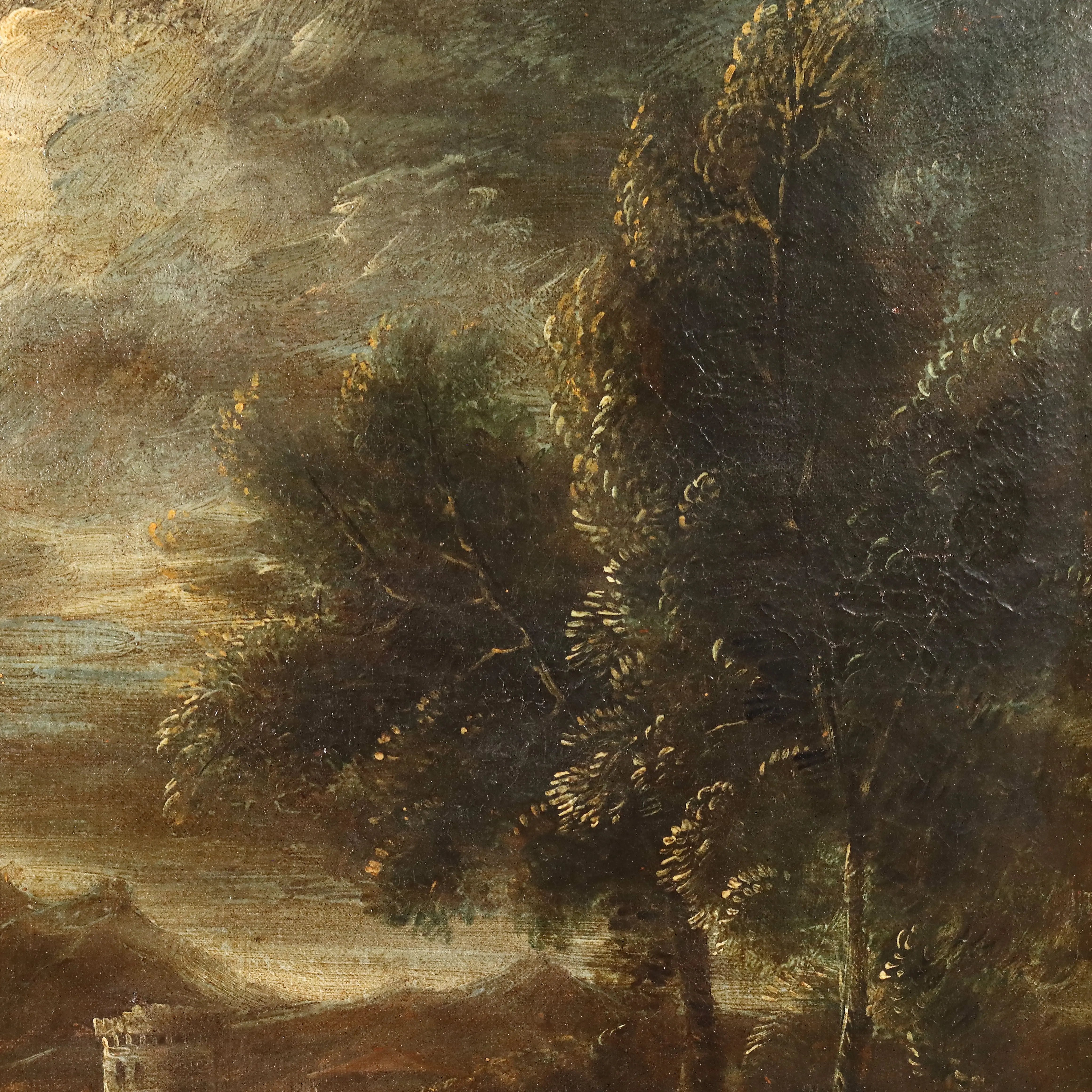 Landscape with Figures and Herd Antique Painting XVIII Century | Art | Antique Painting