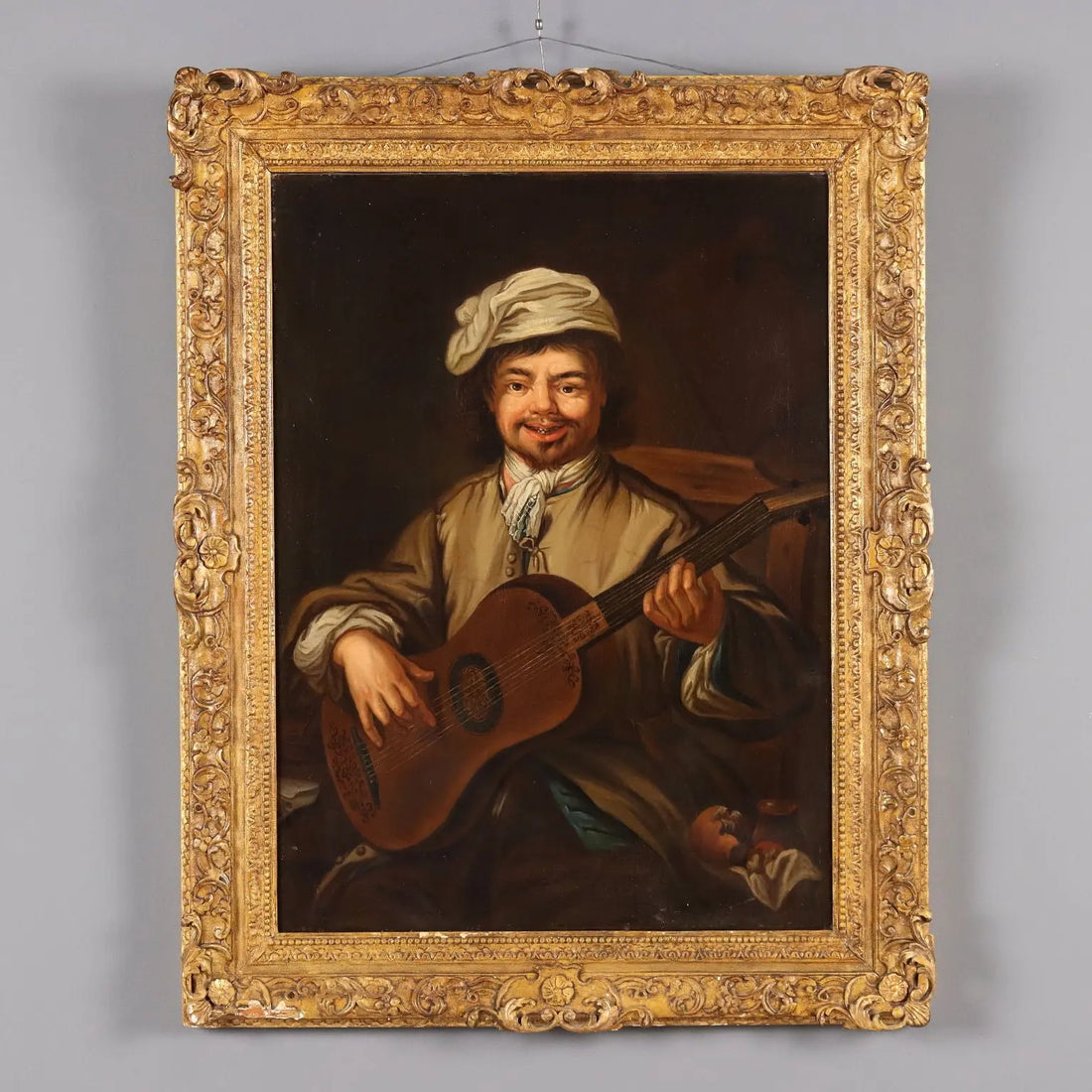 The Guitar Player Antique Painting Oil on Canvas XIX Century | Art | 19th Century
