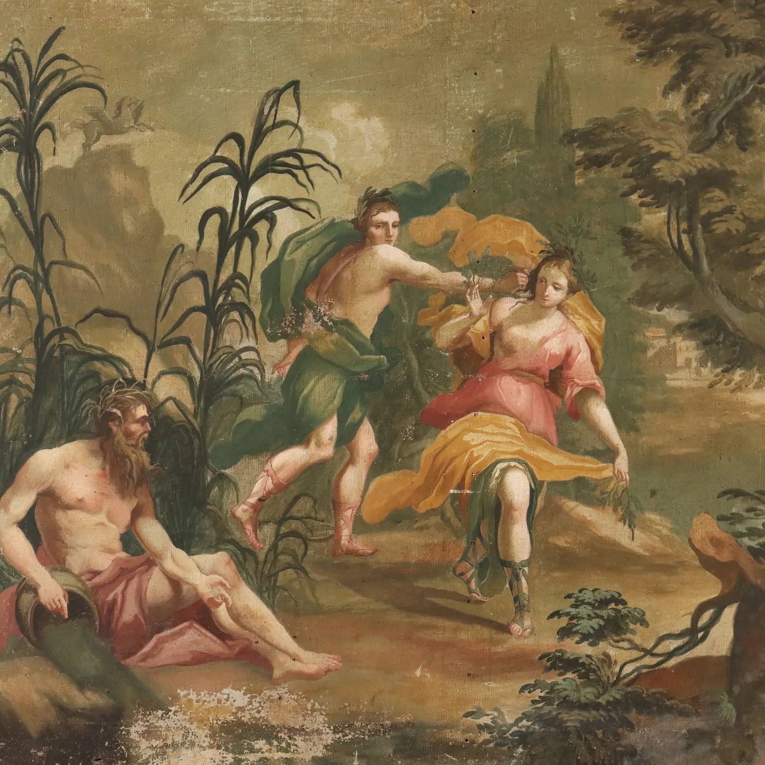 Apollo and Daphne Antique Painting Oil on Canvas XVIII Century | Art | Antique Painting