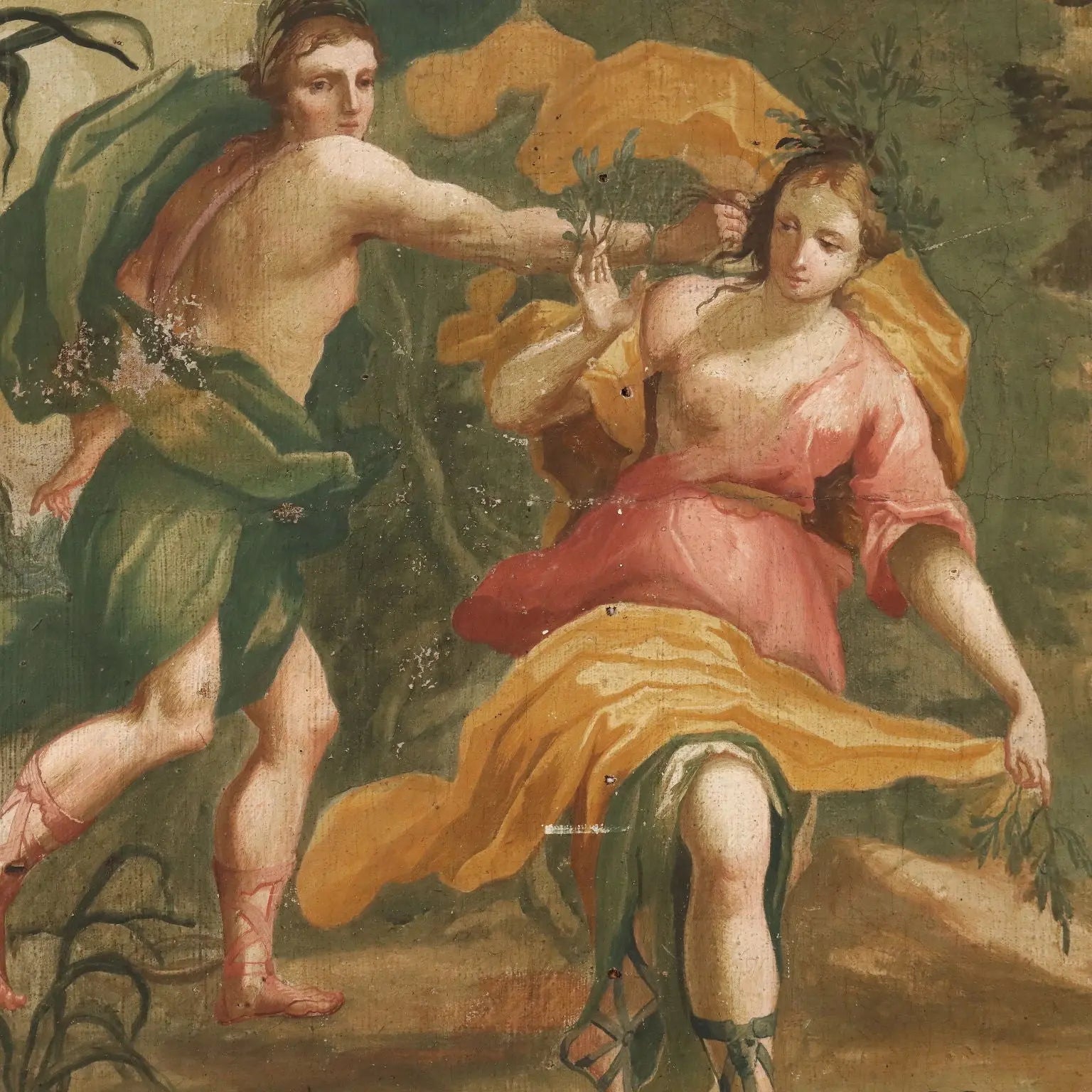 Apollo and Daphne Antique Painting Oil on Canvas XVIII Century | Art | Antique Painting
