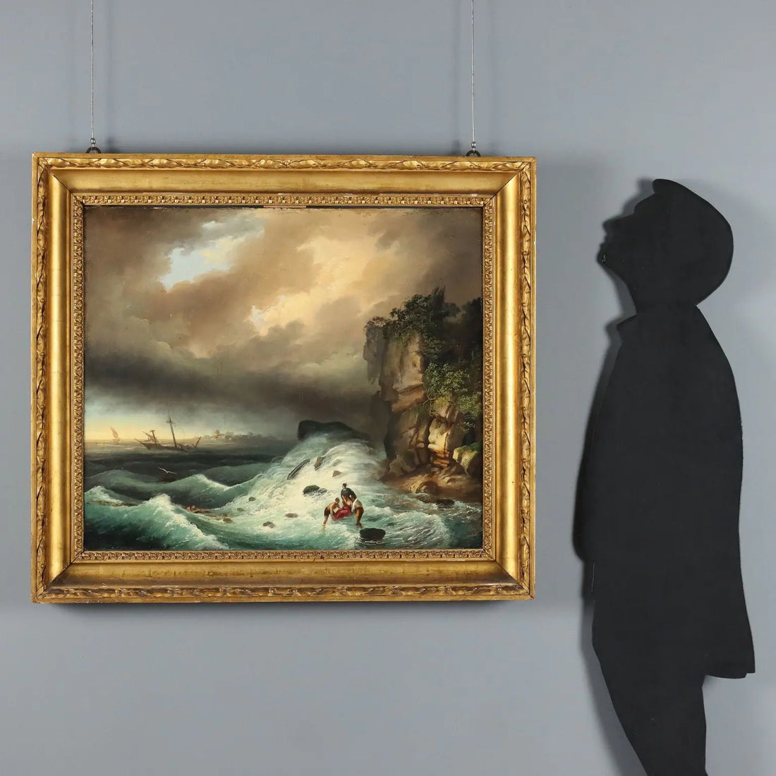 Antique Painting The Shipwreck Oil on Canvas Italy XIX Century | Art | Antique Painting