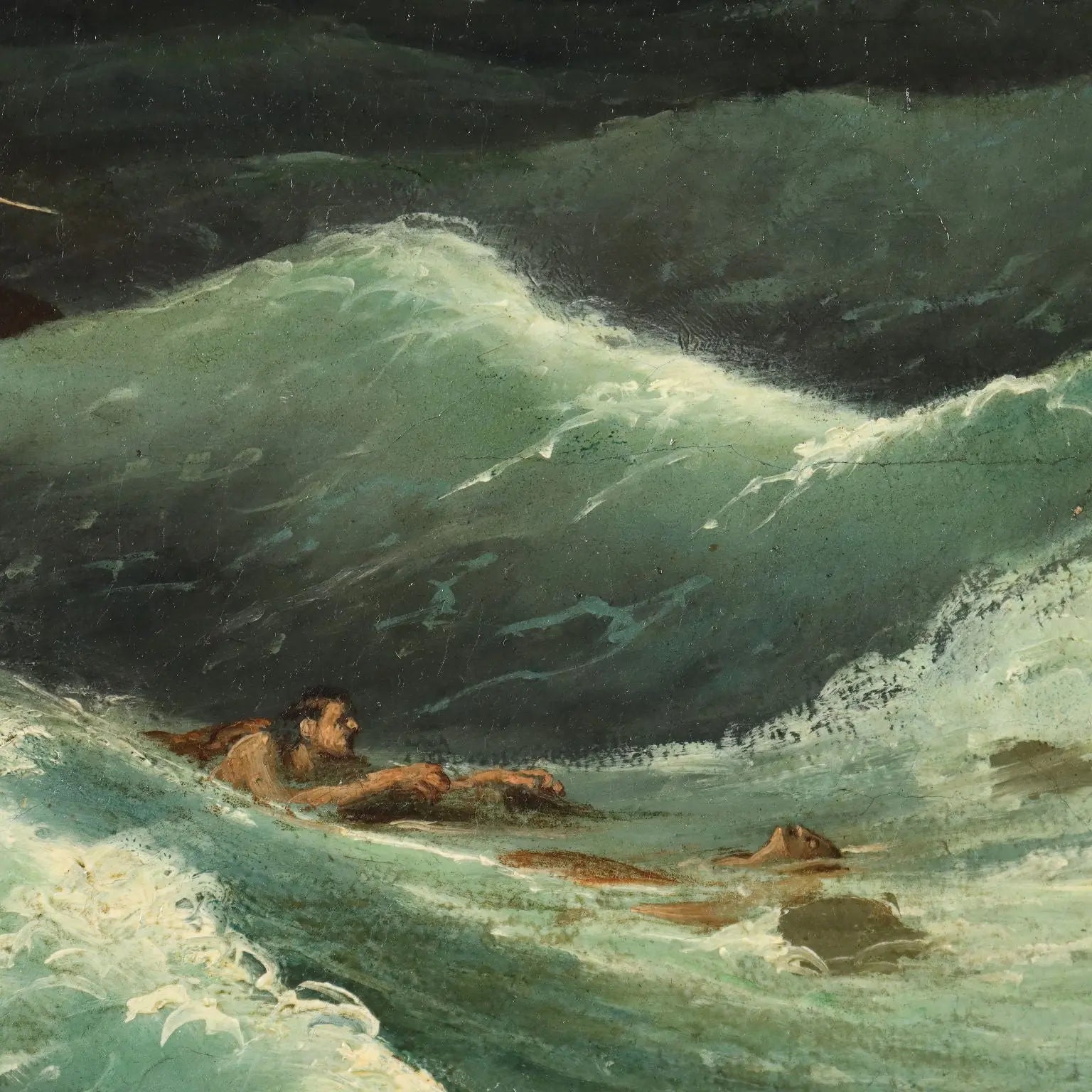 Antique Painting The Shipwreck Oil on Canvas Italy XIX Century | Art | Antique Painting