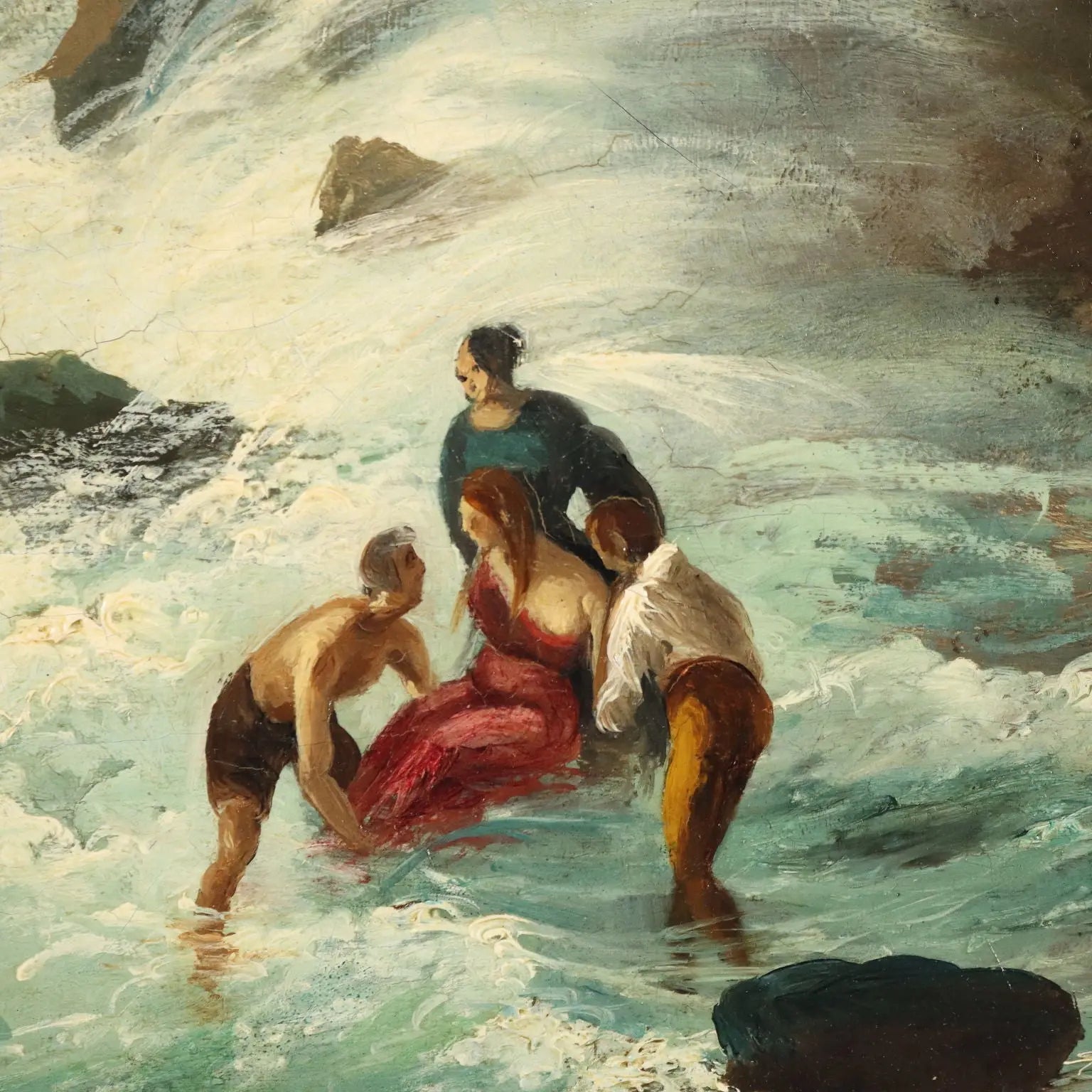 Antique Painting The Shipwreck Oil on Canvas Italy XIX Century | Art | Antique Painting