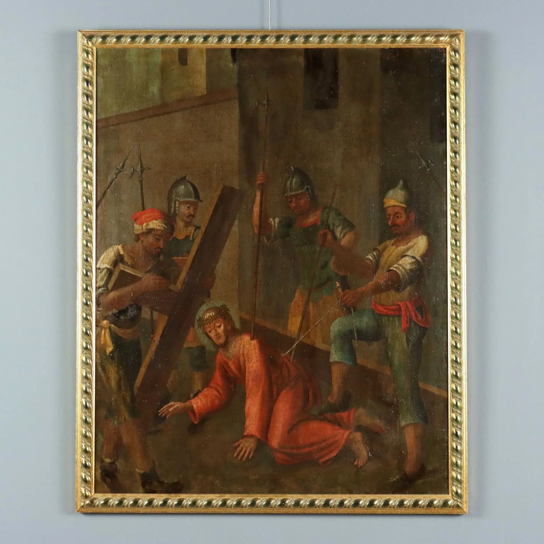 The Way of The Cross Antique Painting Oil on Canvas XVII-XVIII Century | Art | Antique Painting