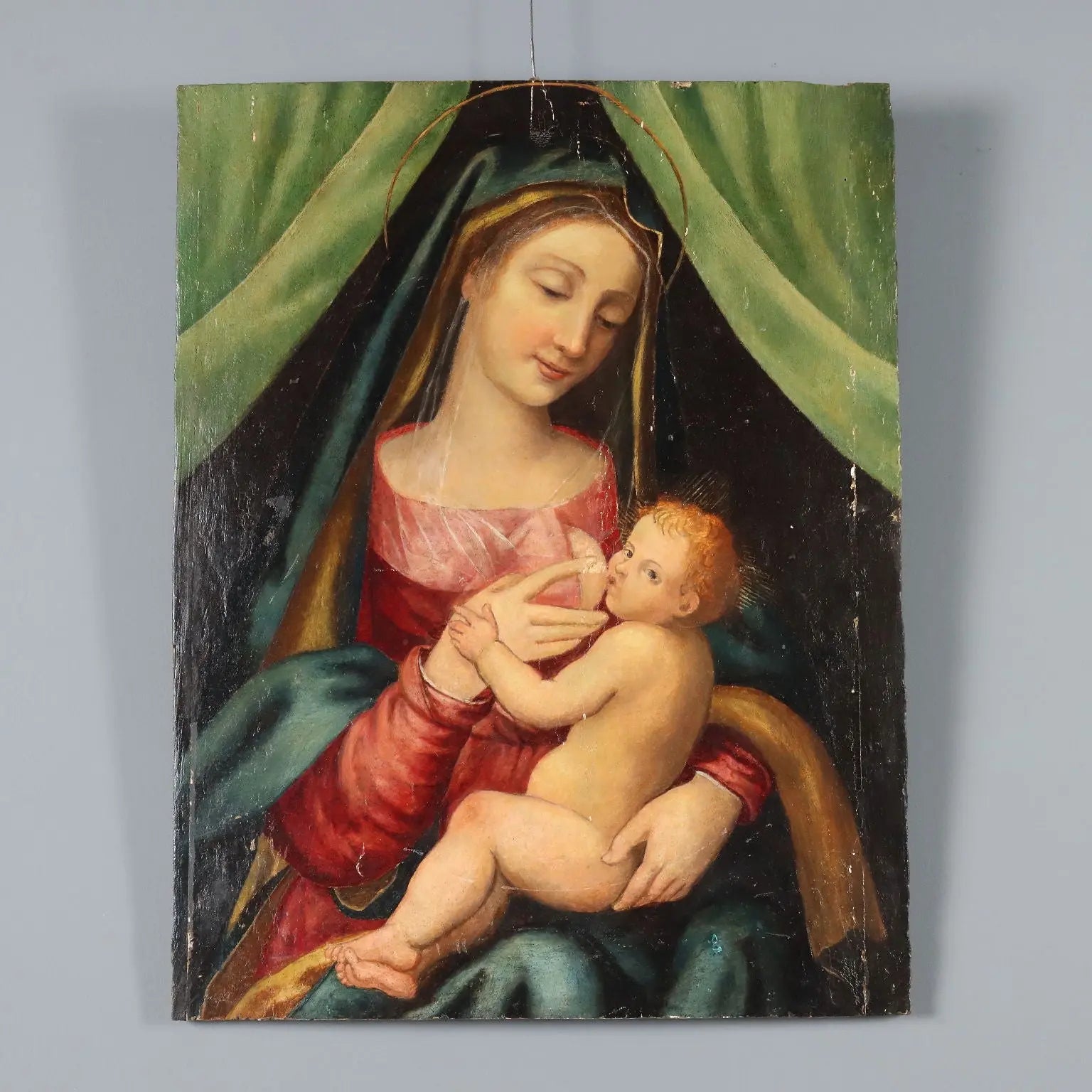 Antique Painting Virgin Mary with Jesus Child XVI Century | Art | Antique Painting