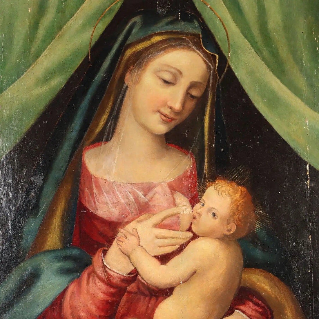 Antique Painting Virgin Mary with Jesus Child XVI Century | Art | Antique Painting