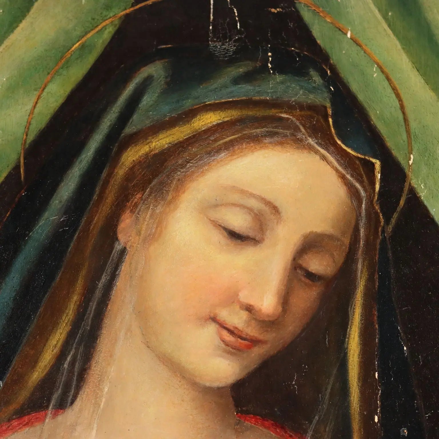 Antique Painting Virgin Mary with Jesus Child XVI Century | Art | Antique Painting