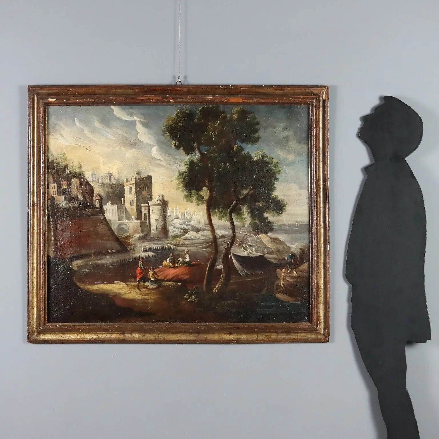 Antique Painting Landscape with Buildings Oil on Canvas XVIII Century | Art | Antique Painting