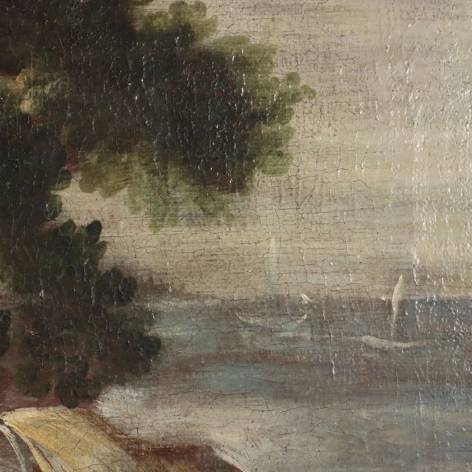 Antique Painting Landscape with Buildings Oil on Canvas XVIII Century | Art | Antique Painting