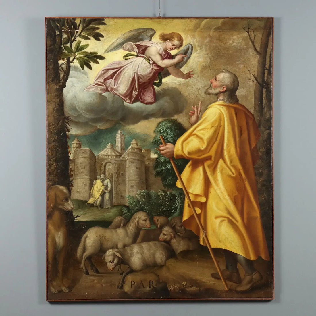 Antique Painting Saint Joachim and the Angel Oil on Canvas XVI Century | Art | Antique Painting