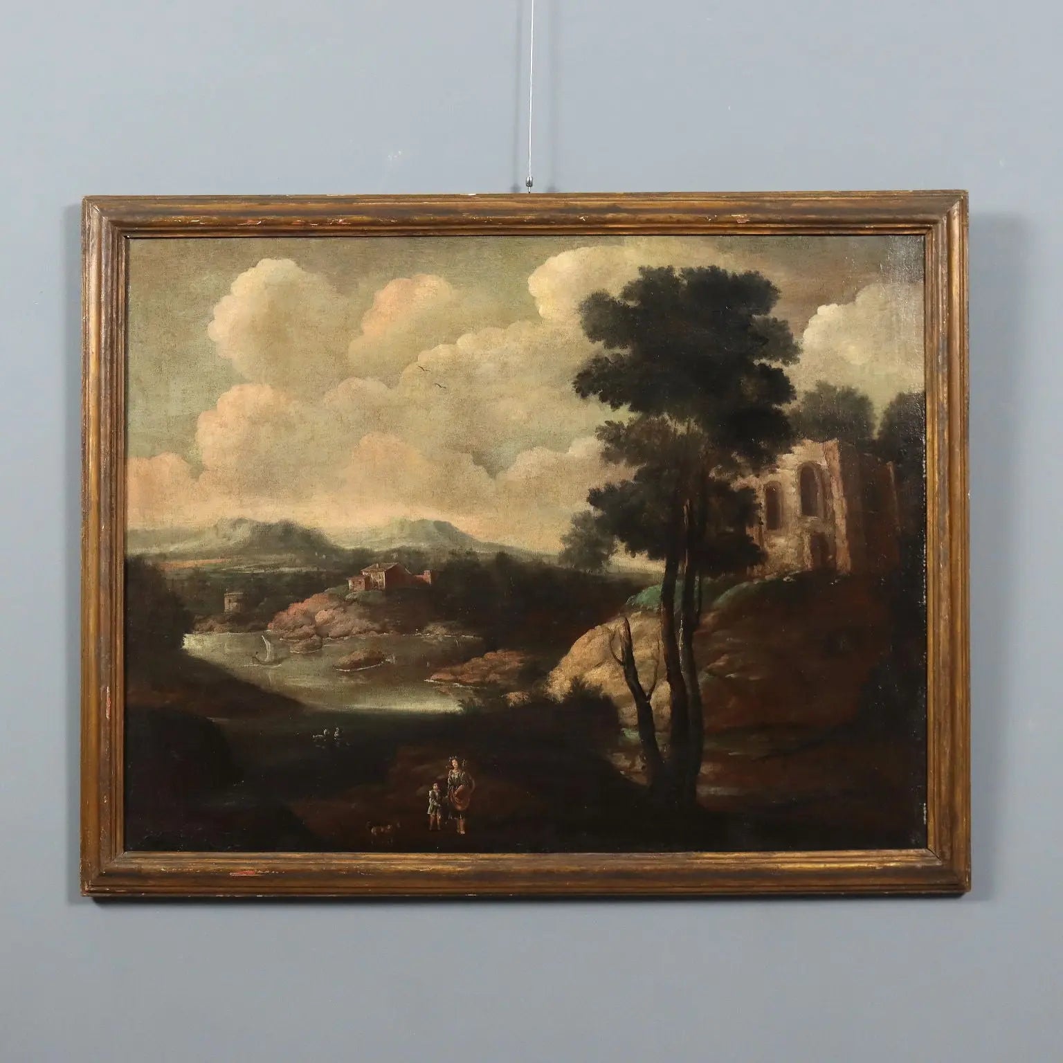 Antique Painting Landscape with Building Oil on Canvas XVIII Century | Art | Antique Painting
