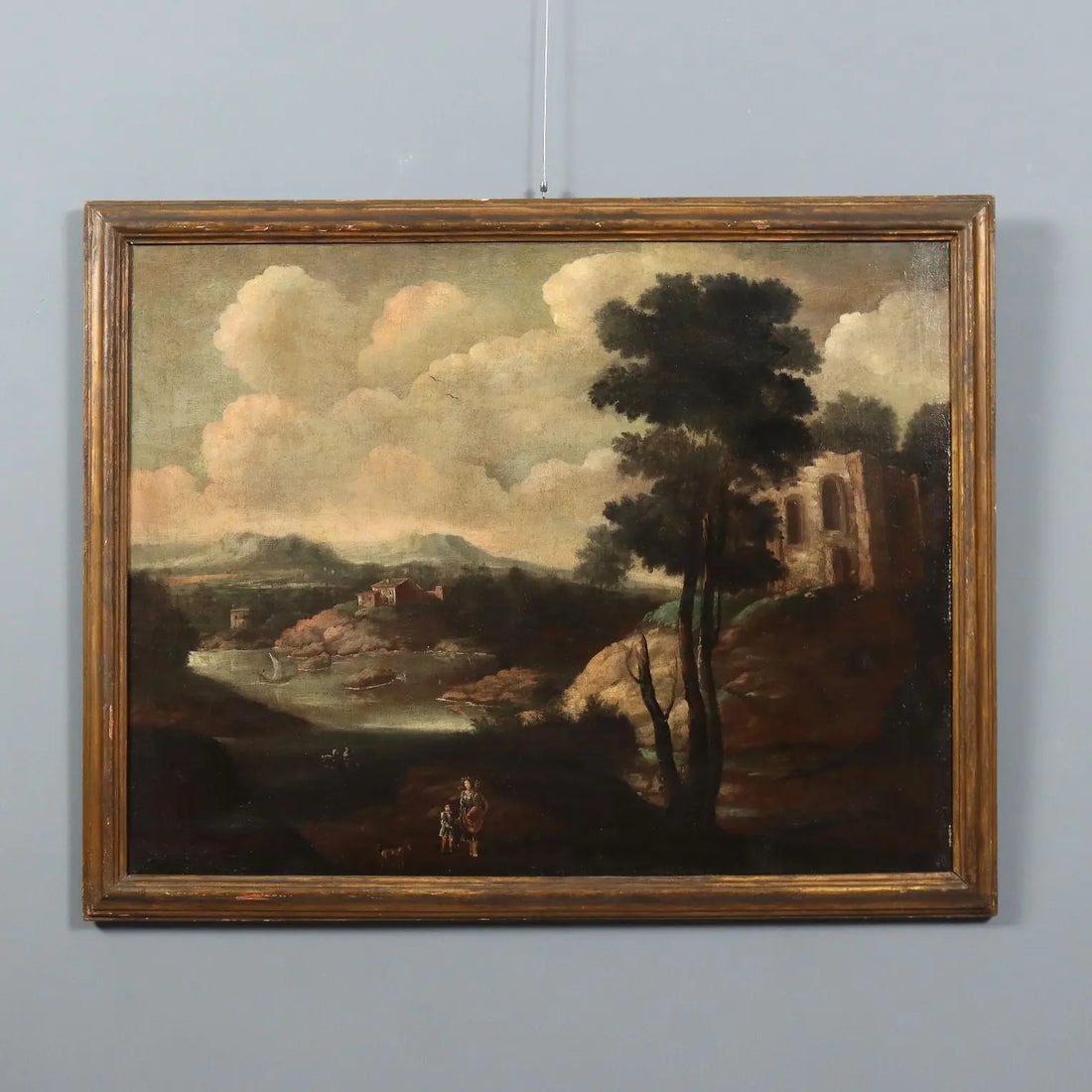 Antique Painting Landscape with Building Oil on Canvas XVIII Century | Art | Antique Painting