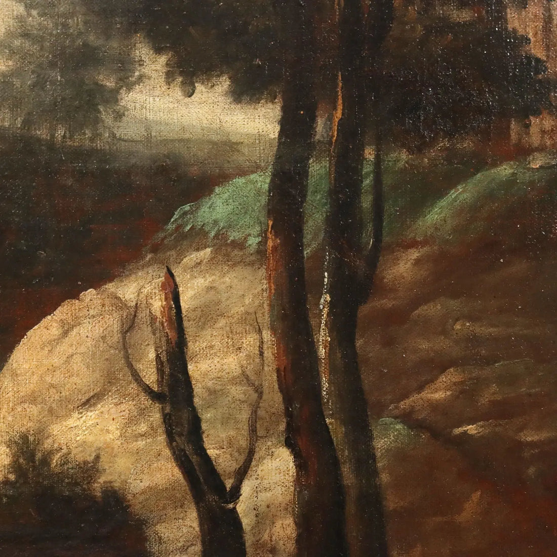 Antique Painting Landscape with Building Oil on Canvas XVIII Century | Art | Antique Painting