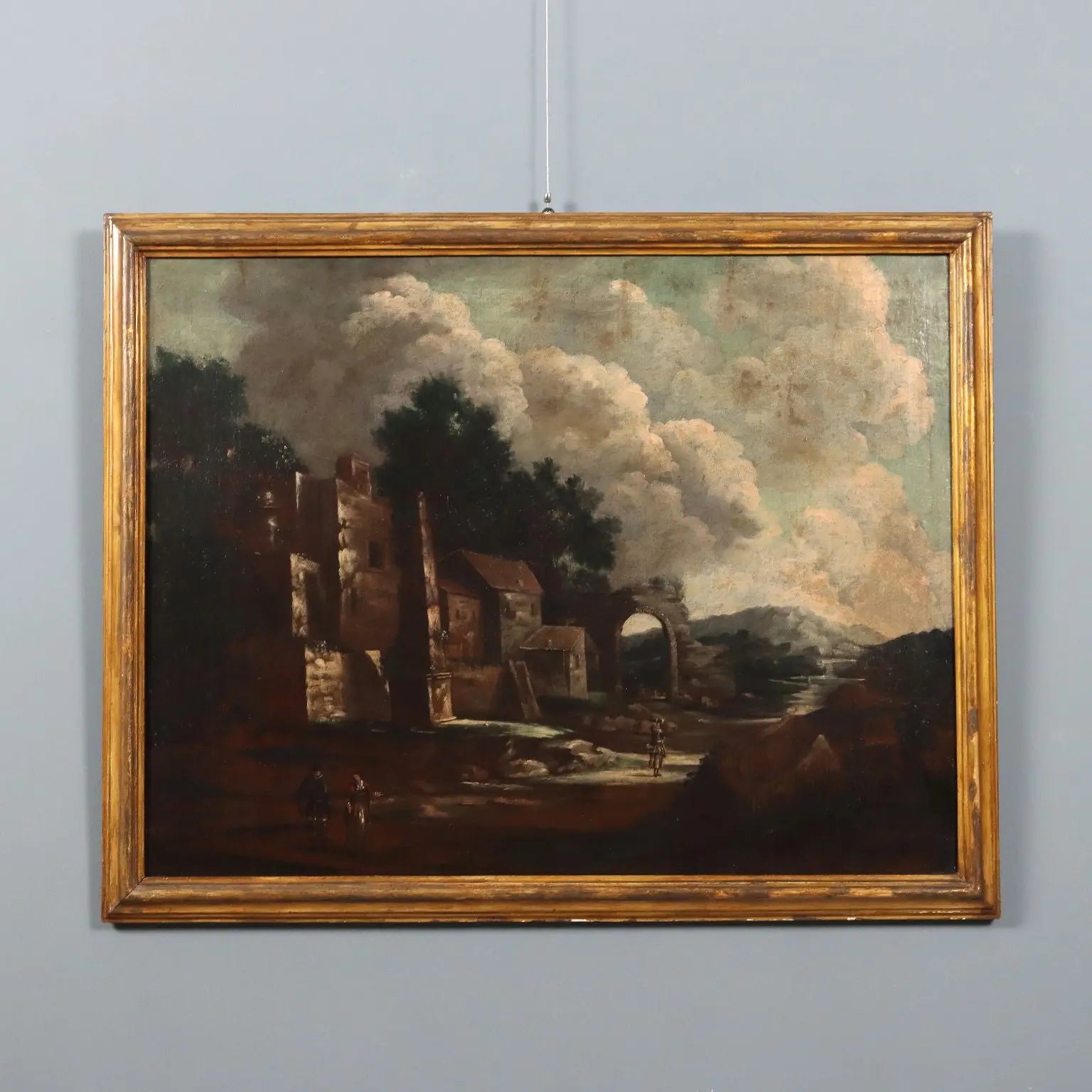 Antique Painting Landscape and Figures Oil on Canvas XVIII Century | Art | Antique Painting