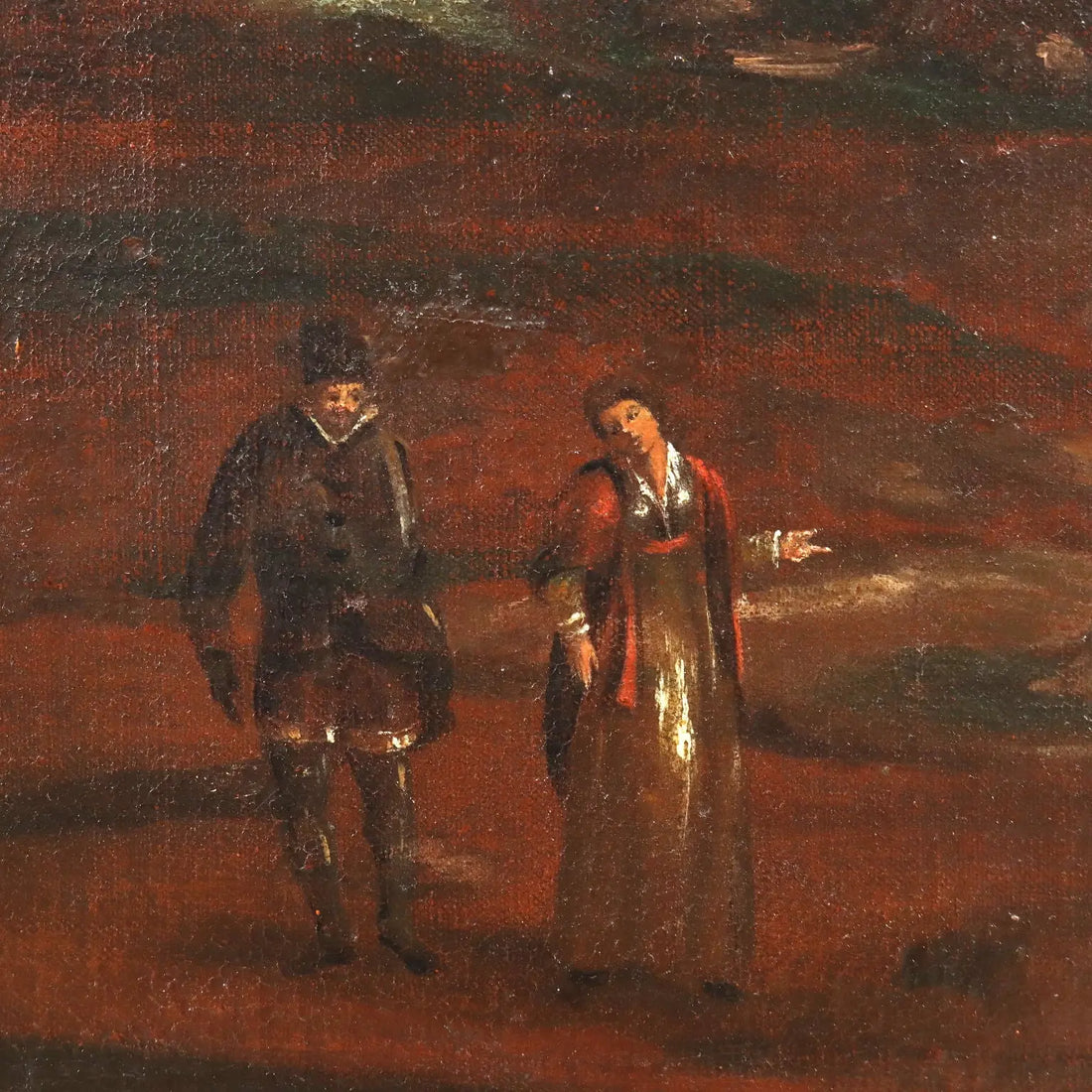 Antique Painting Landscape and Figures Oil on Canvas XVIII Century | Art | Antique Painting