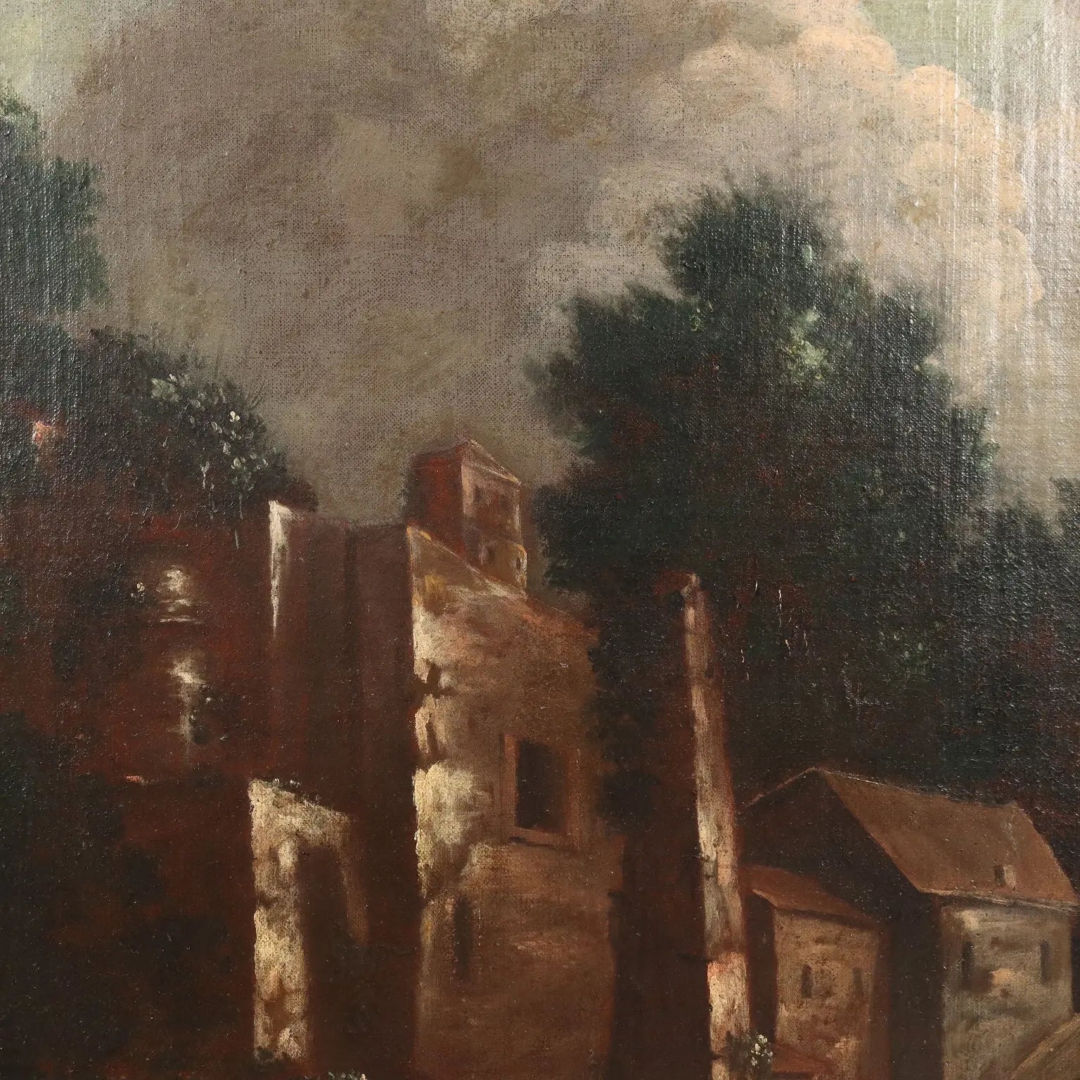 Antique Painting Landscape and Figures Oil on Canvas XVIII Century | Art | Antique Painting
