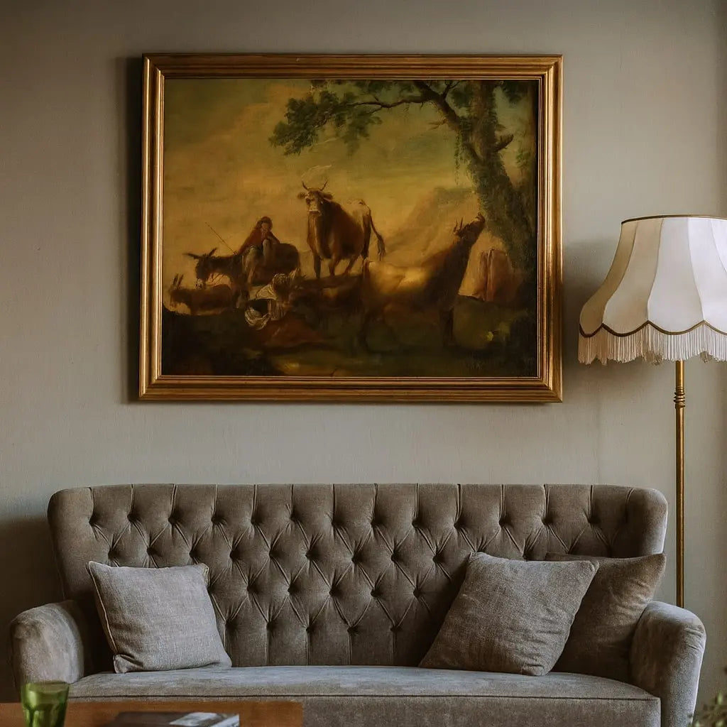 Antique Painting Landscape with Shepherds XVIII Century | Art | Antique Painting