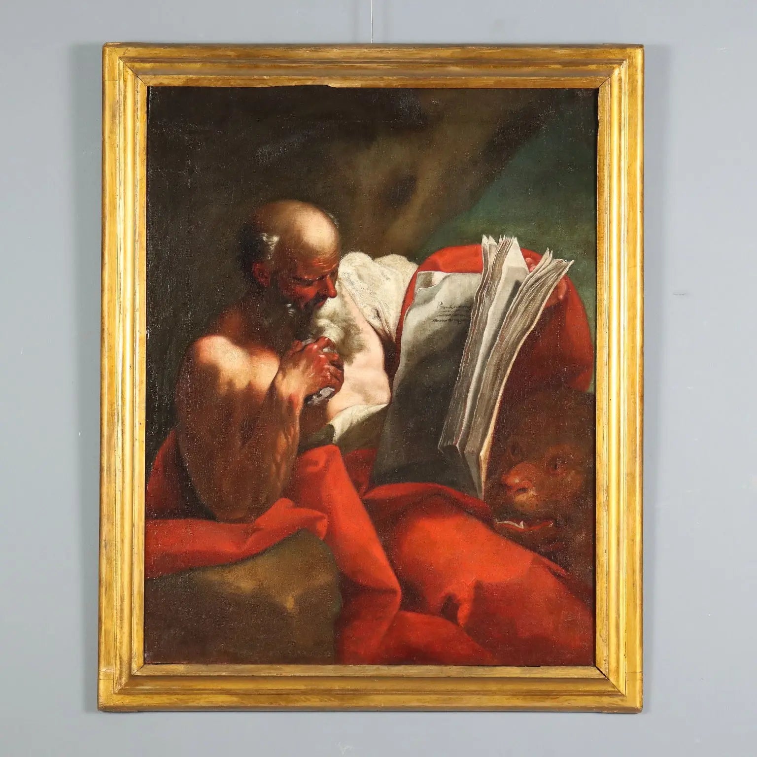Antique Painting Saint Jerome Oil on Canvas Italy XVII Century | Art | Antique Painting