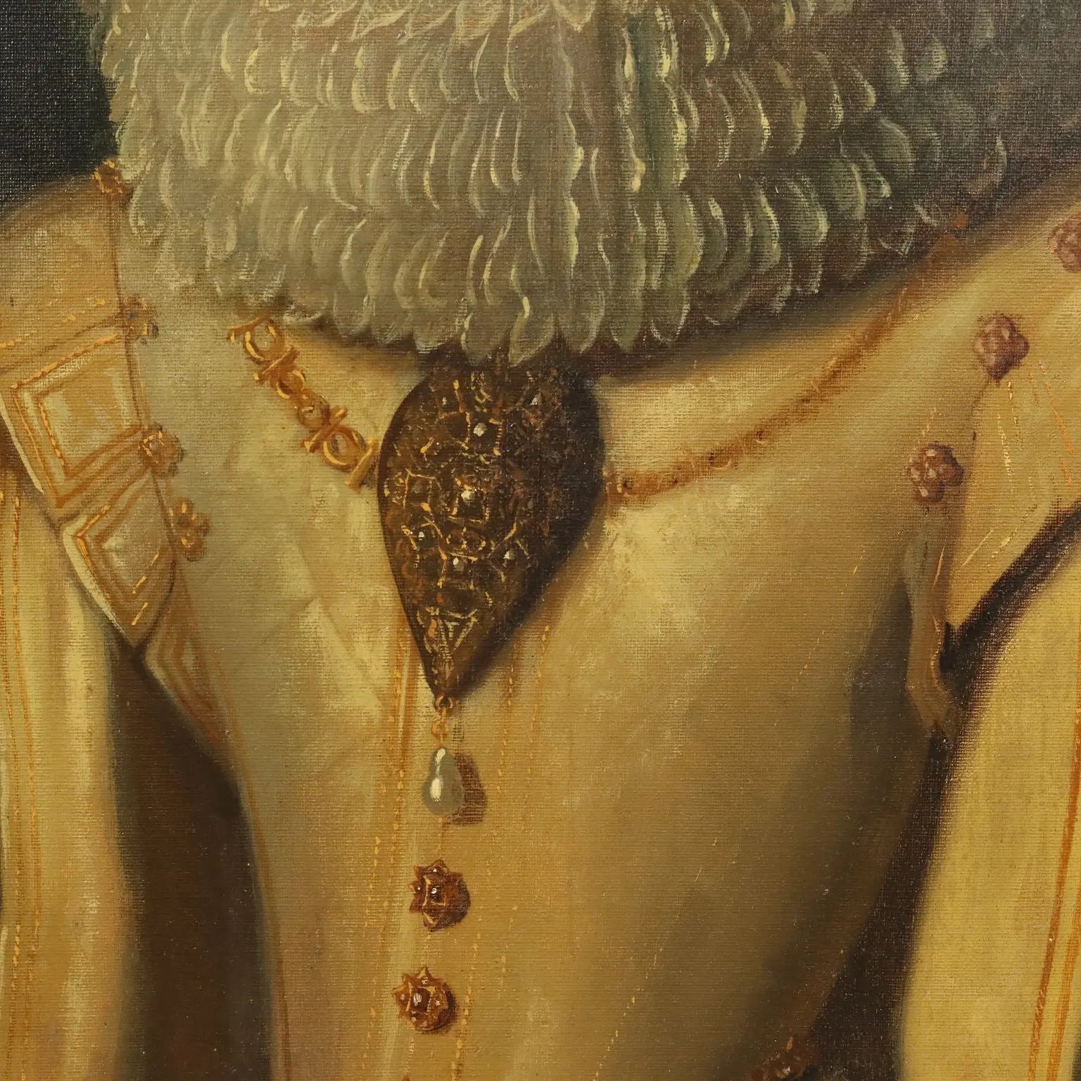 Antique Painting Portrait of a Noblewoman Oil on Canvas XIX Century | Art | 19th Century