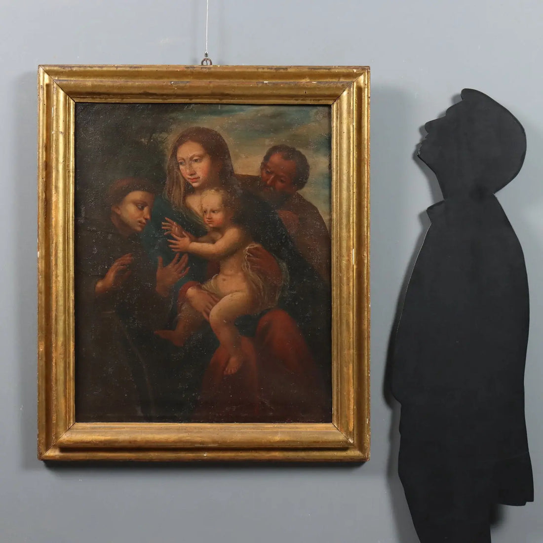 Antique Painting The Holy Family with Sant XVII-XVIII Century | Art | Antique Painting