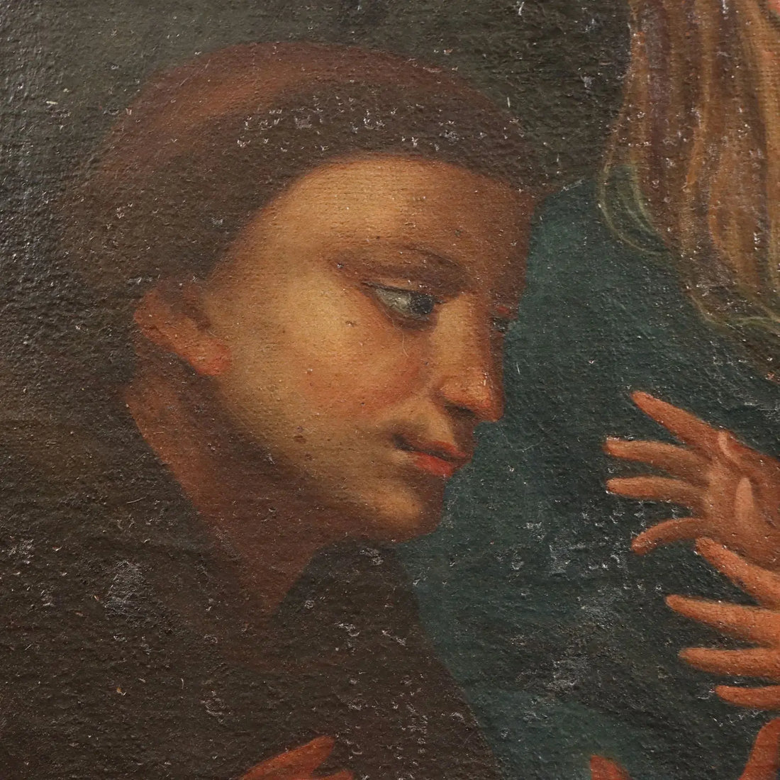 Antique Painting The Holy Family with Sant XVII-XVIII Century | Art | Antique Painting