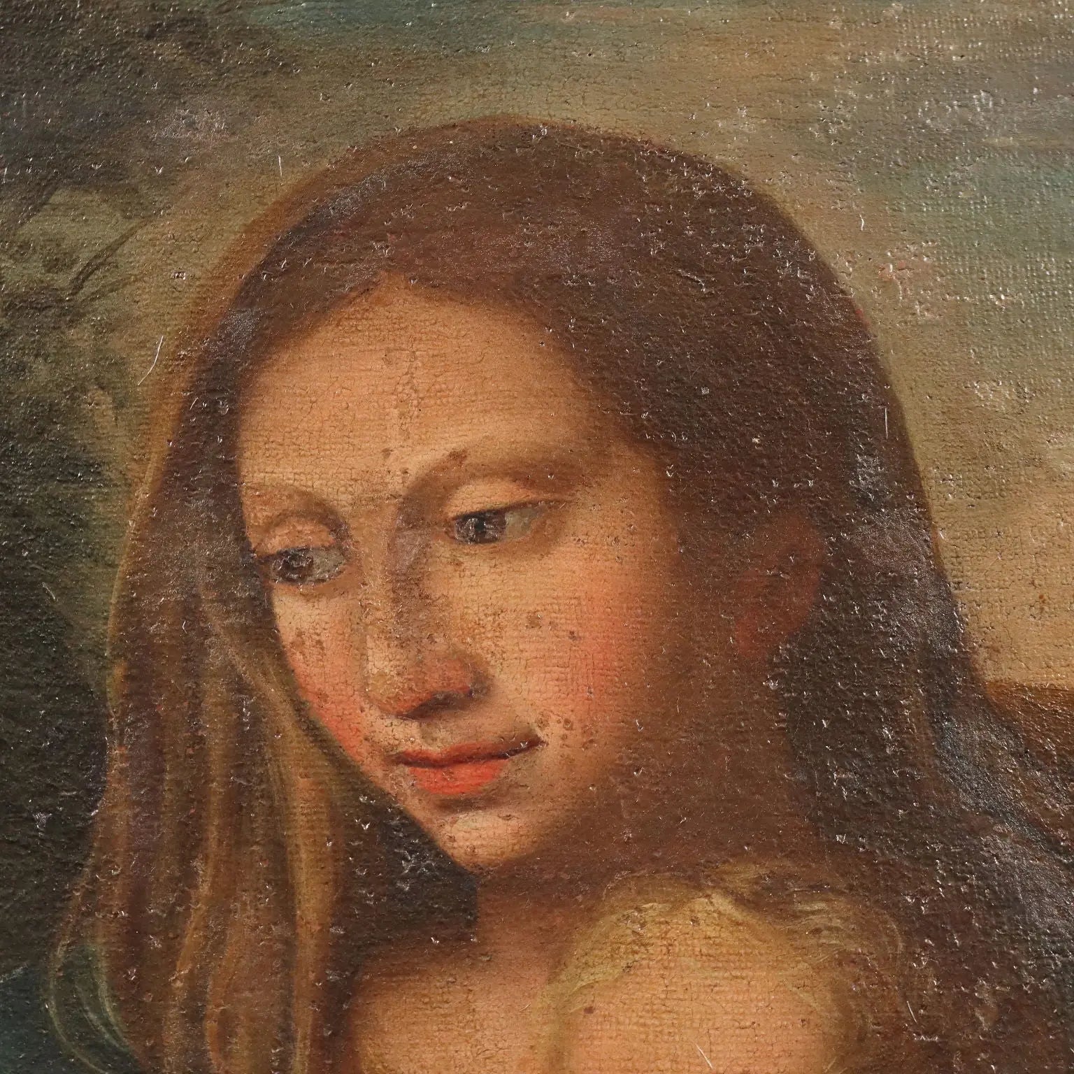 Antique Painting The Holy Family with Sant XVII-XVIII Century | Art | Antique Painting
