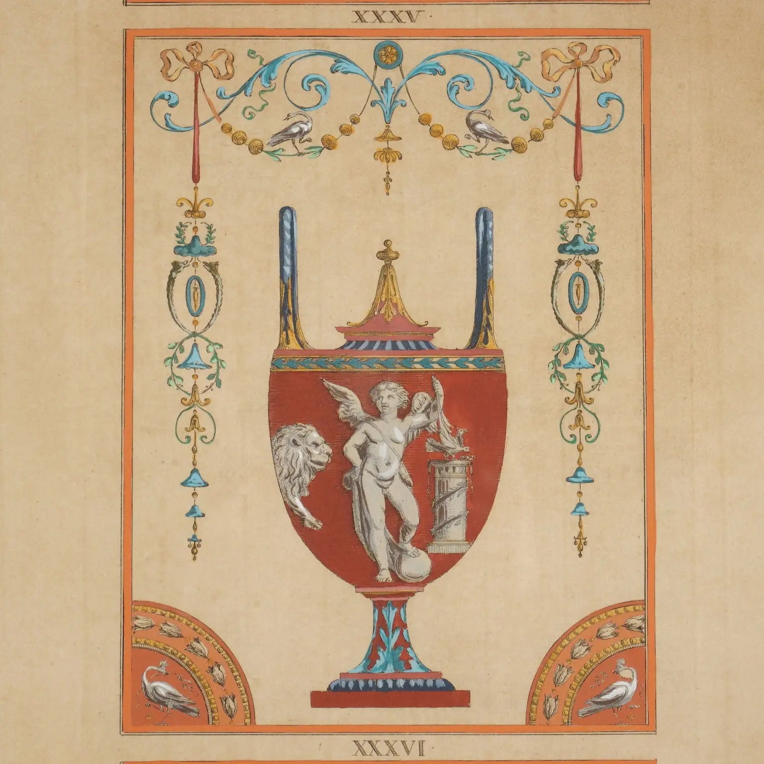 Antique Etchings Signed Michelangelo Pergolesi Vases XVIII Century - Ornaments and Ancient Vases | Art | Antique Painting