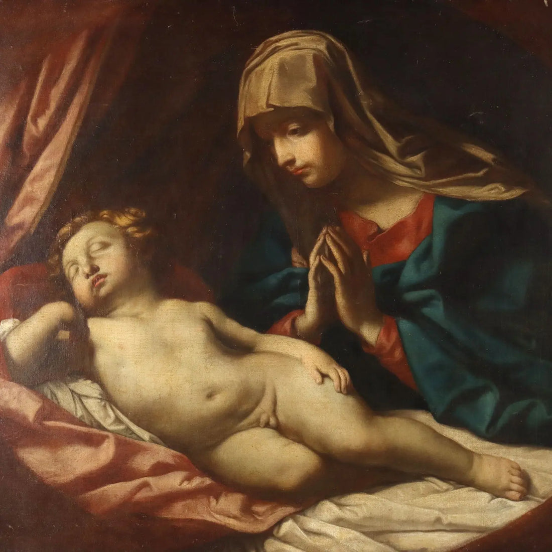 Antique Painting Virgin Mary Copy from Guido Reni XVIII Century - Copy from Guido Reni | Art | Antique Painting