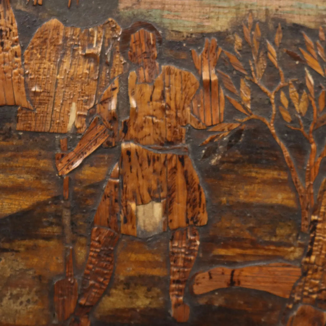 Antique Wooden Inlay Cain and Abel Italy XIX Century - Cain and Abel | Art | Antique Painting